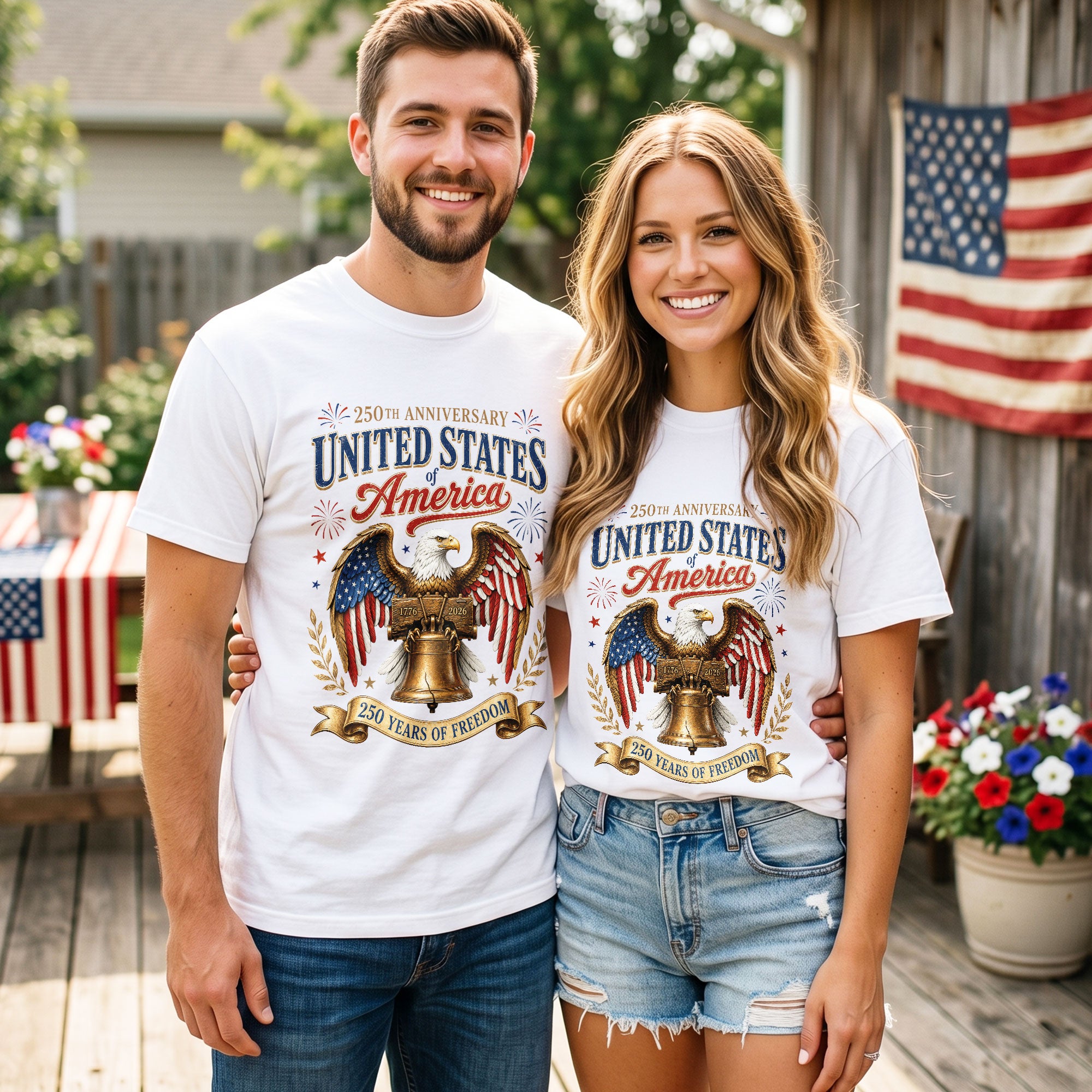 United States of America Shirt Liberty Bell Eagle 250th Anniversary Vintage Tee 1776 2026
