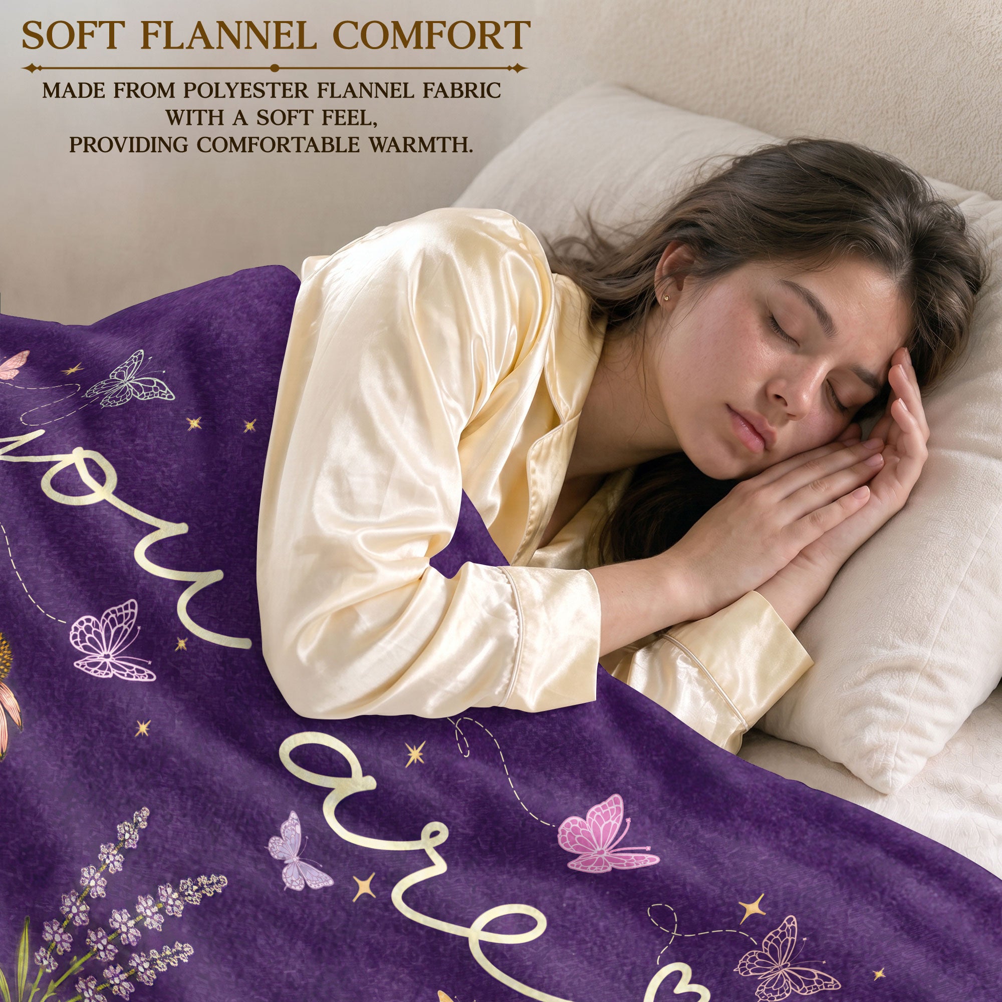 God Says You Are Blanket Purple Floral Christian Scripture Flannel Throw Blanket