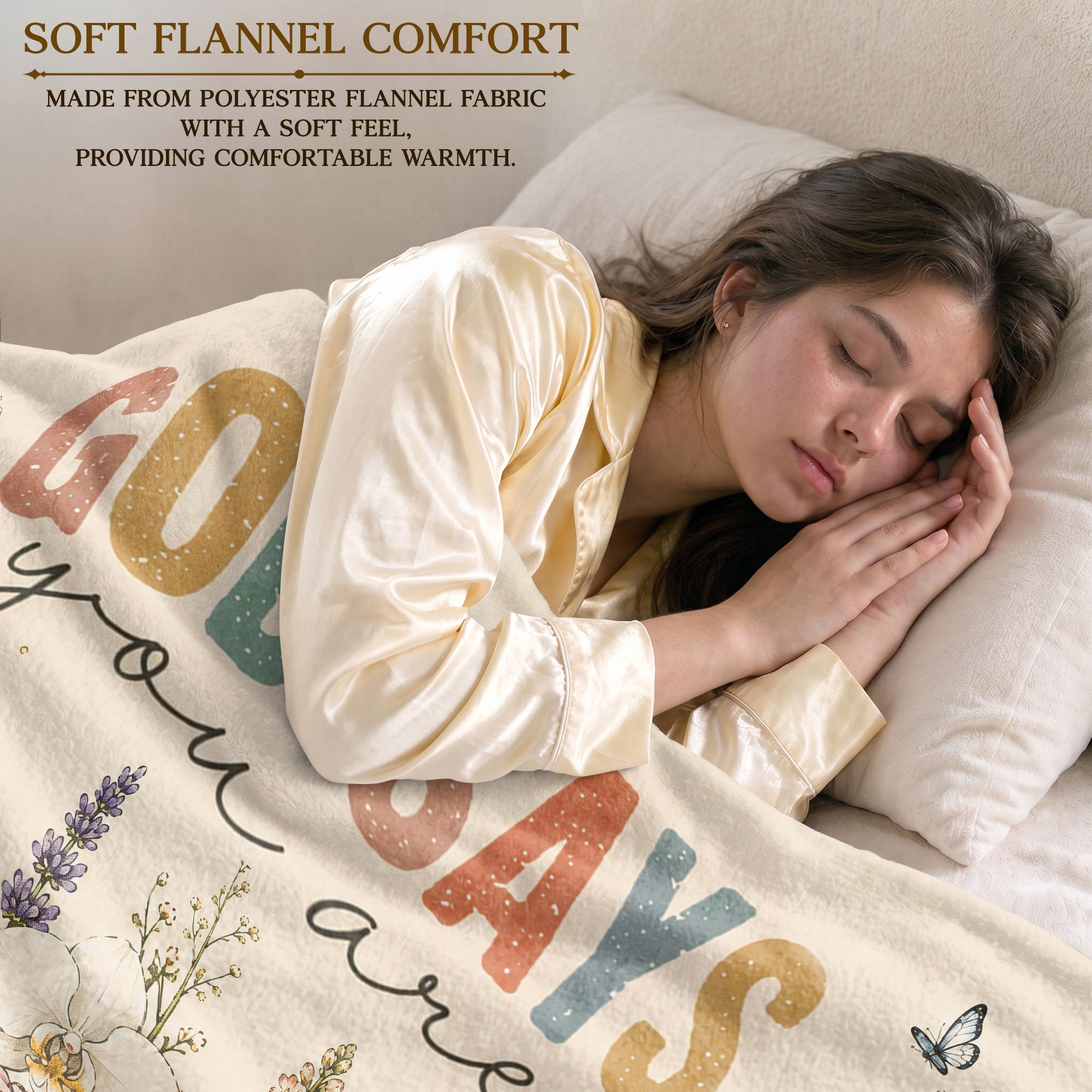 God Says You Are Blanket Inspirational Bible Verse Floral Soft Cozy Throw Blanket