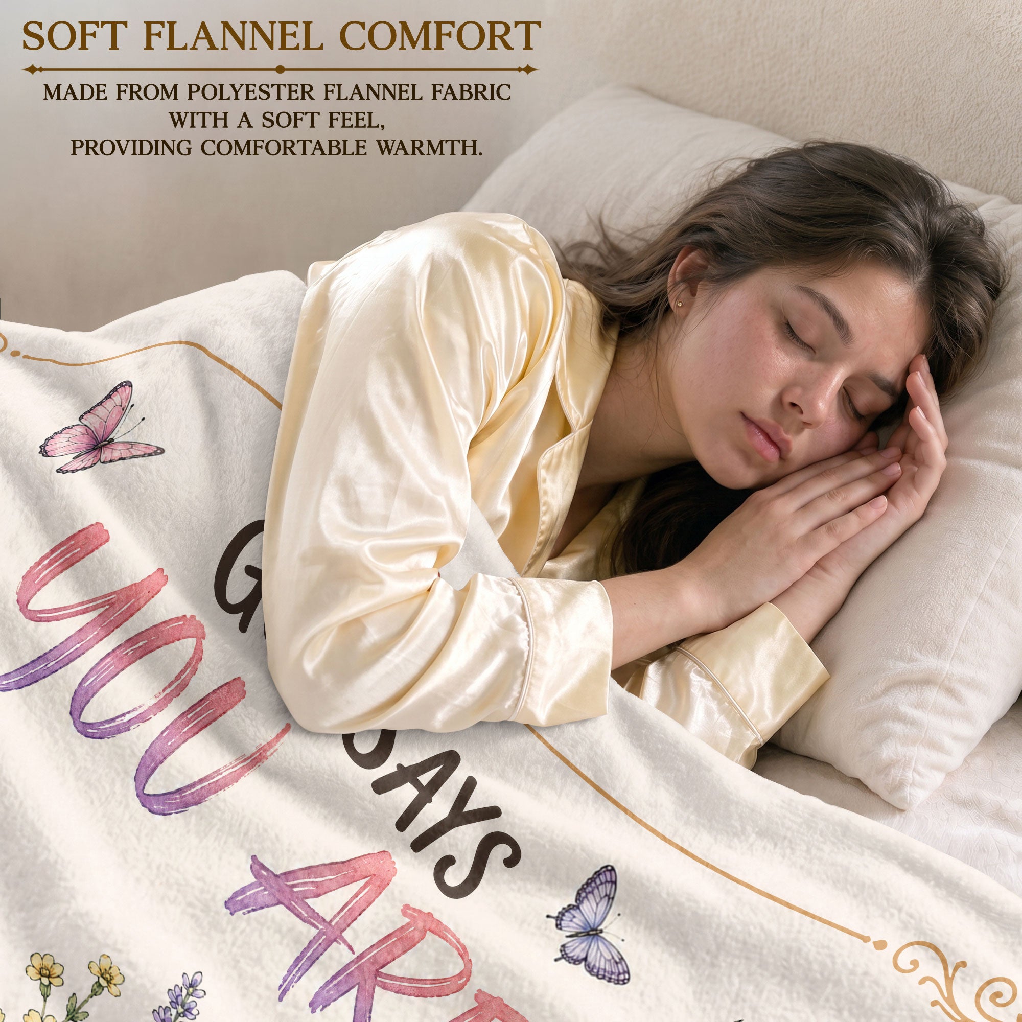God Says You Are Blanket Christian Scripture Floral Fleece Throw Blanket Decoration