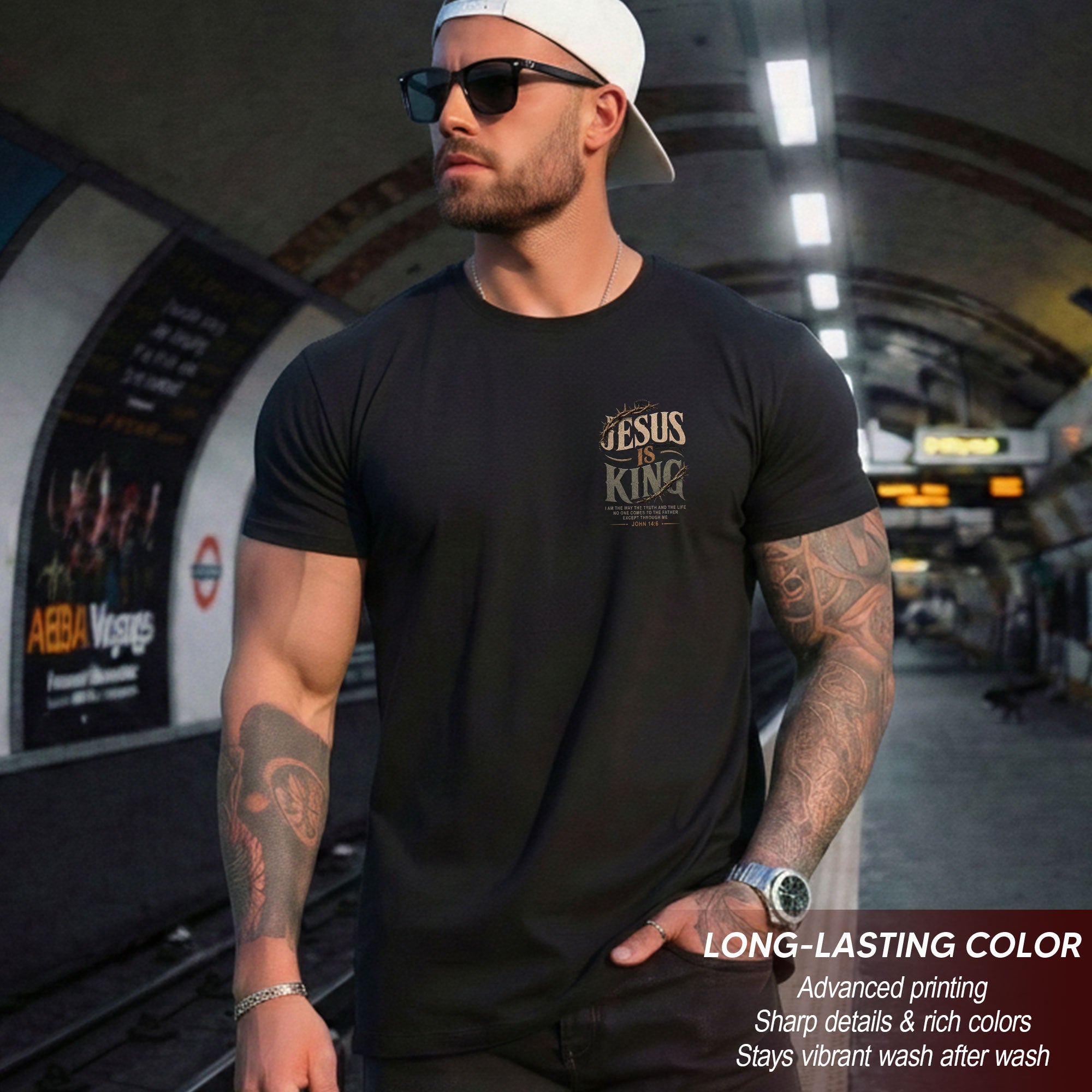Jesus Is King T Shirt Christian Cross Crown Of Thorns John 14 6 Bible Verse Religious Apparel Tee - Rust Field Wear