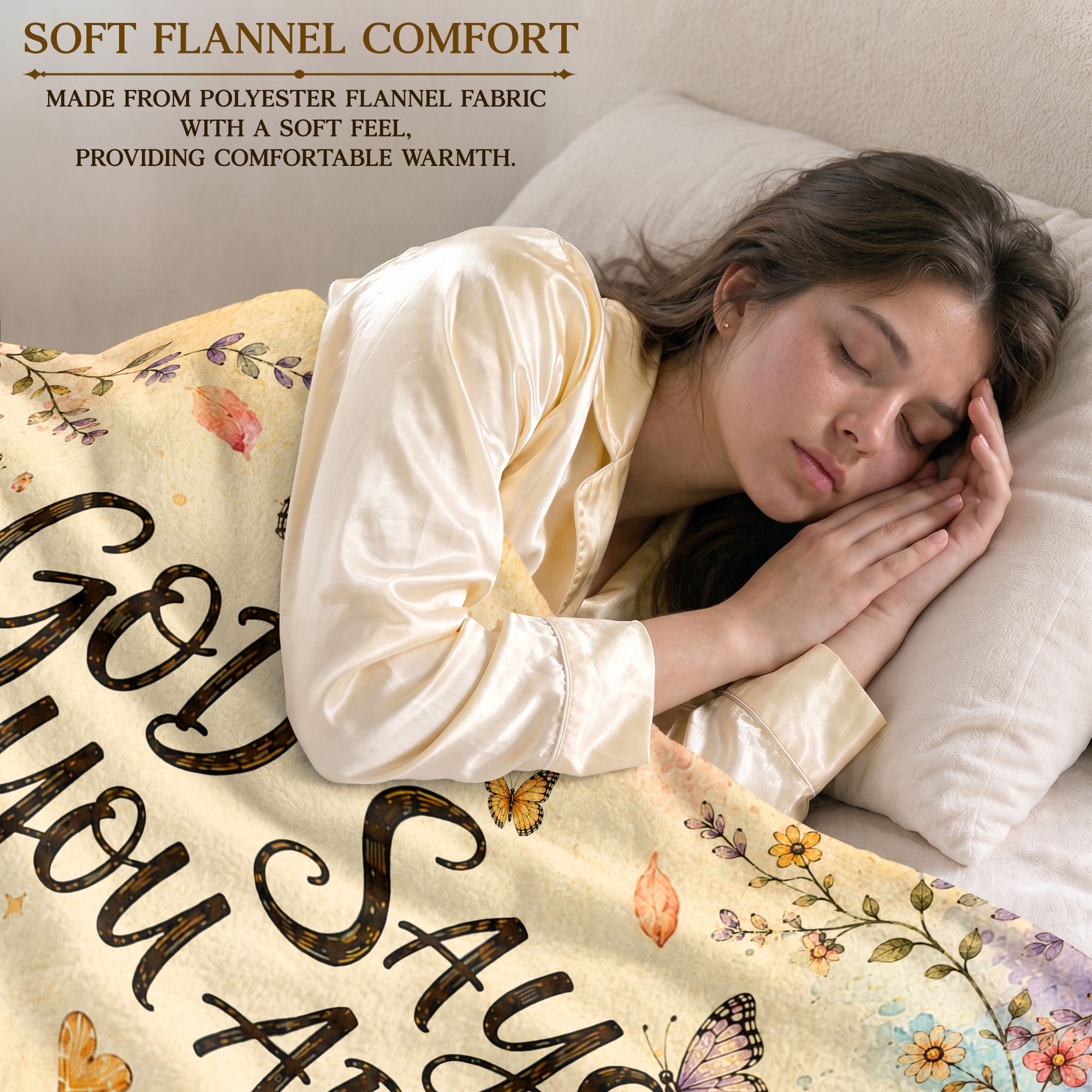 God Says You Are Butterfly Blanket with Bible Verses Christian Floral Inspiration