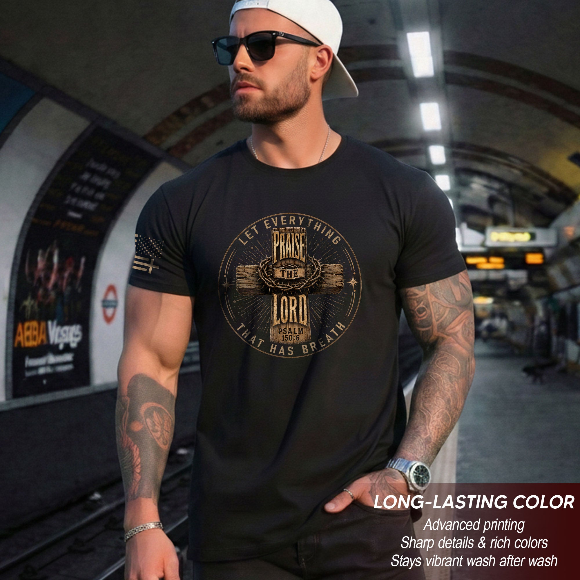 Let Everything That Has Breath Praise The Lord Scripture Christian Graphic Tee Men