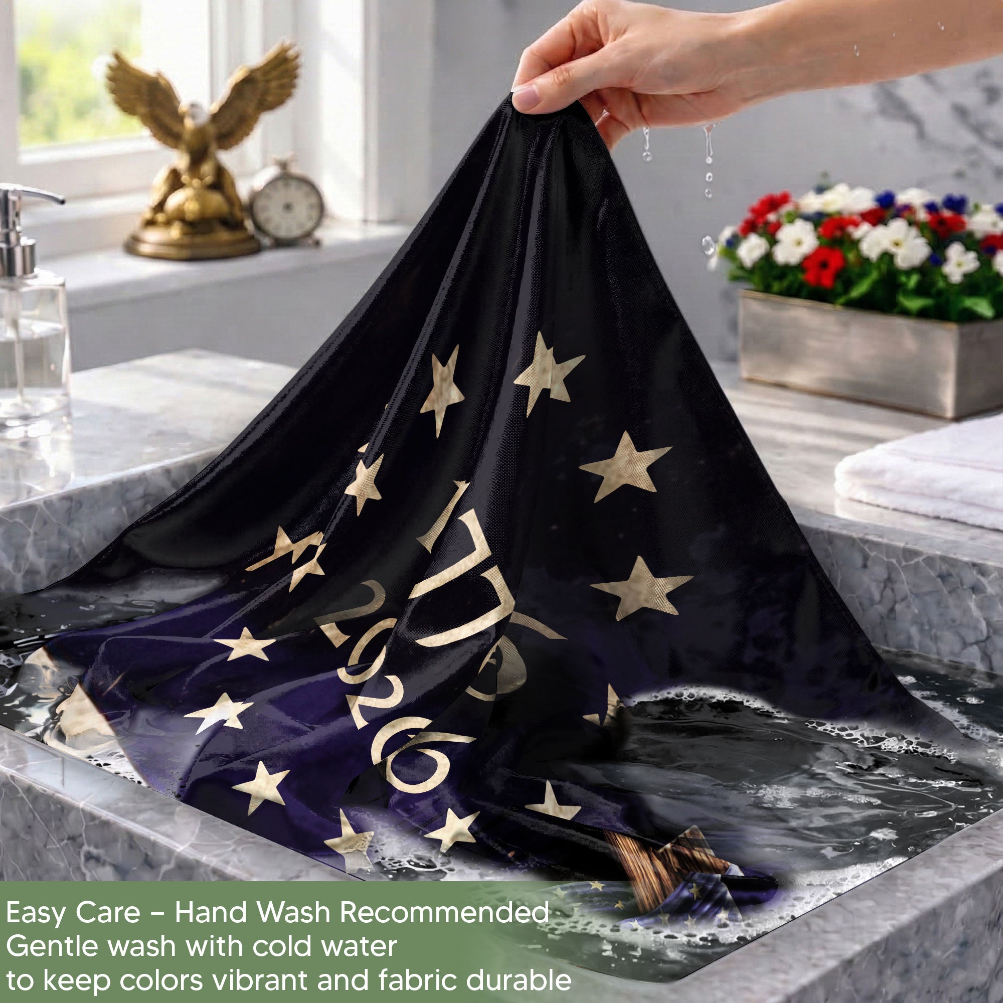 USA Faith and Freedom Christian Flag Patriotic Yard Decoration - Rust Field Wear