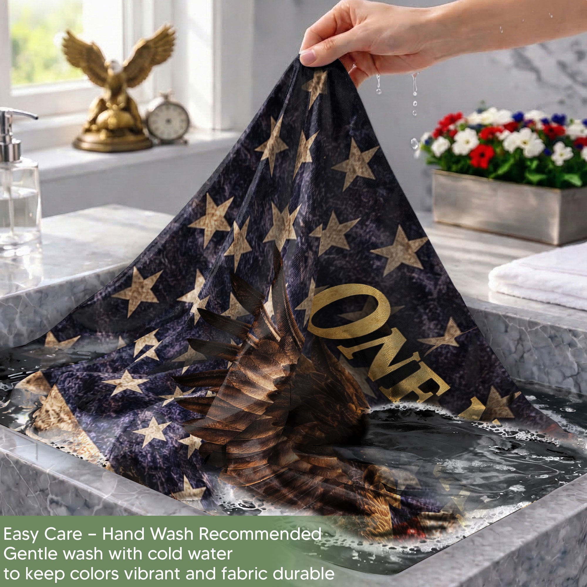 One Nation Under God 250 Years Flag (1776–2026) – Bald Eagle with Holy Bible Patriotic Christian Banner - Rust Field Wear