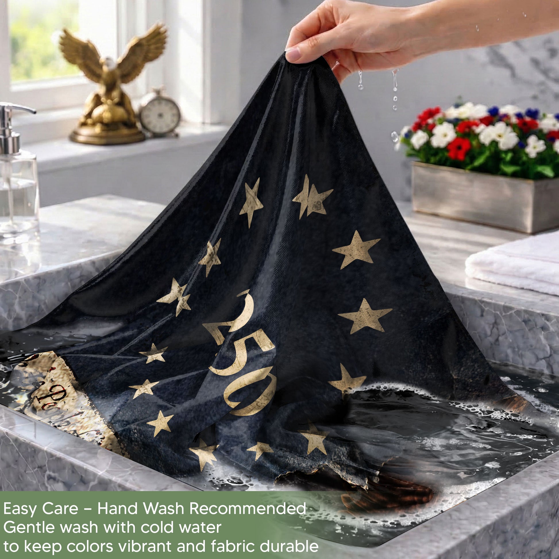 US 250th Anniversary Flag 3x5 ft We The People 1776-2026 Liberty Bell Patriotic Decor - Rust Field Wear
