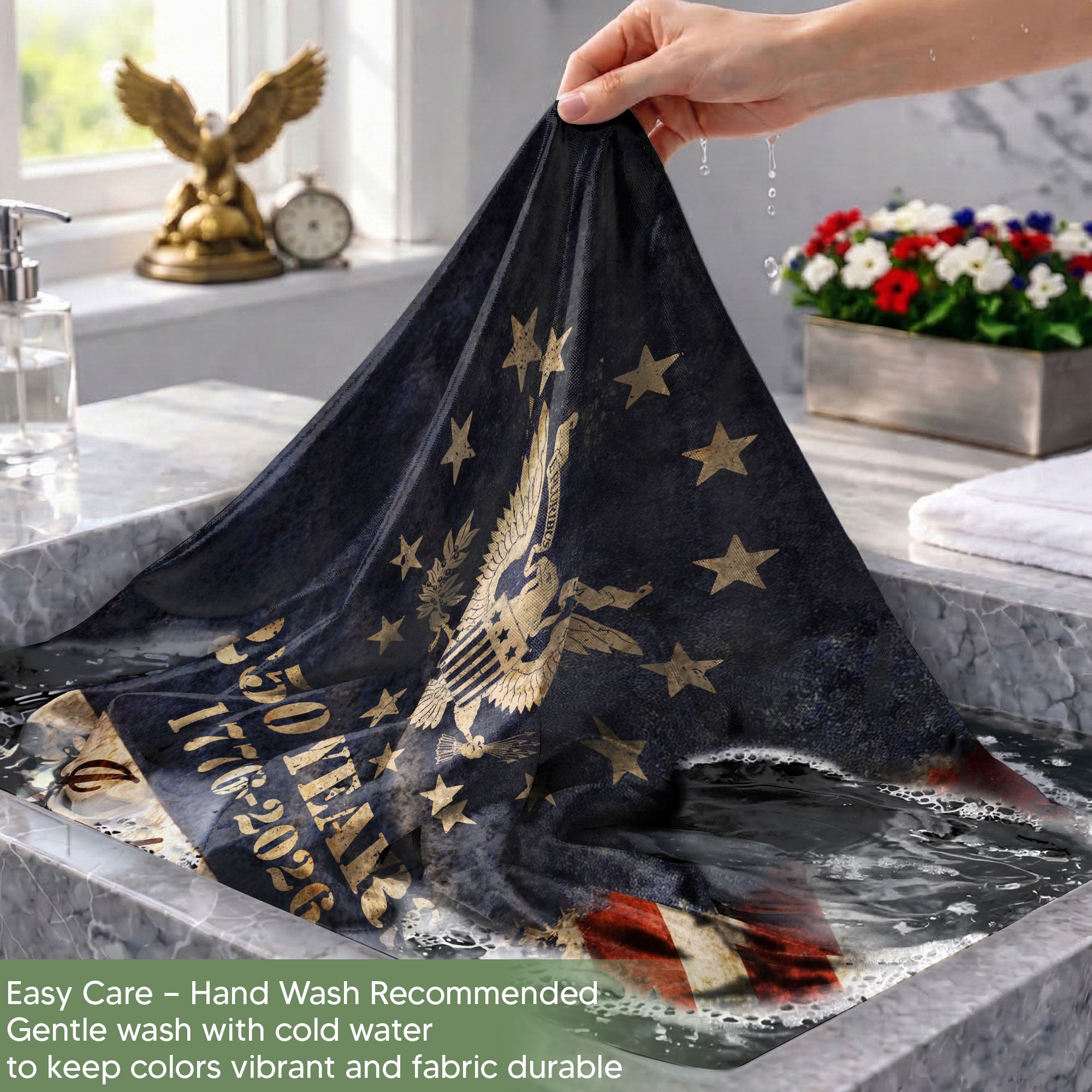 Justice Gavel Eagle House Flag 1776-2026 We The People 250 Years Freedom Patriotic Decor