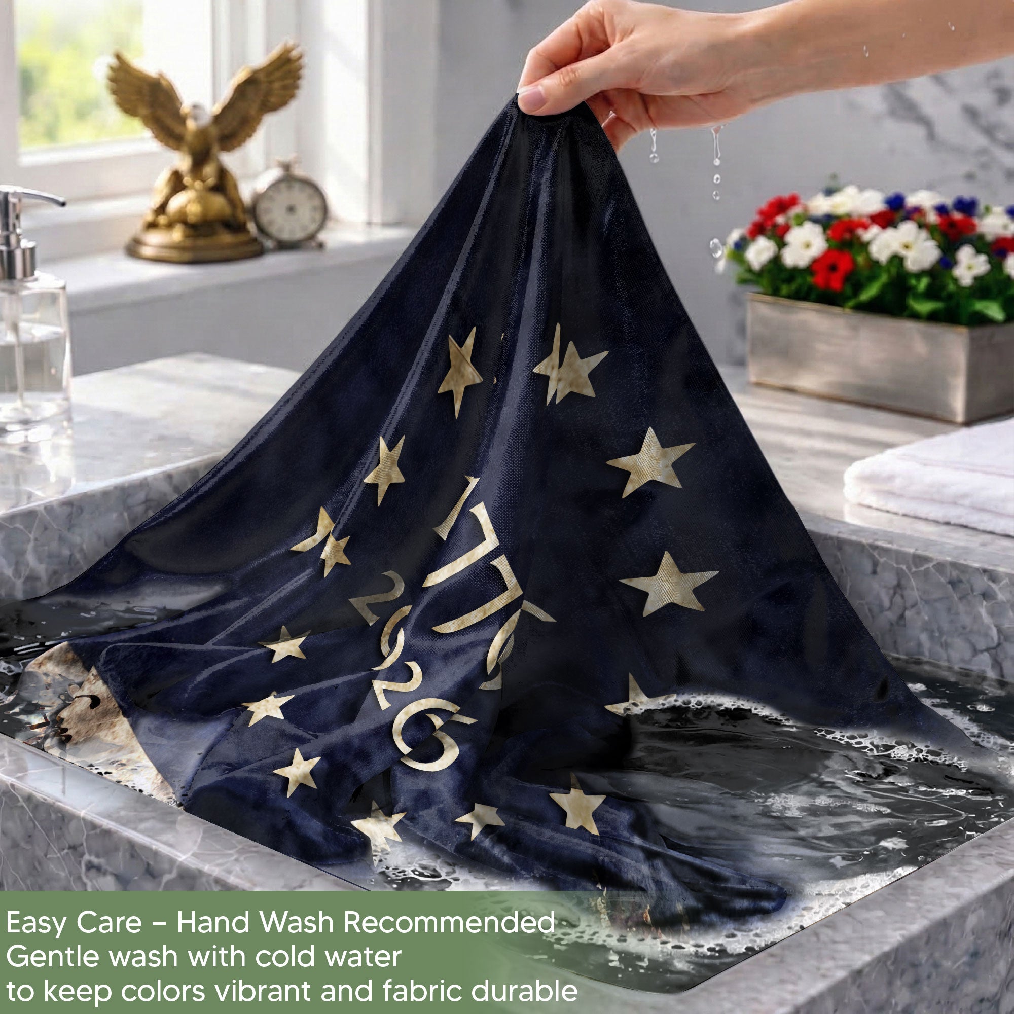 Lady Justice Eagle Betsy Ross Patriotic American Outdoor Banner Flag 3x5ft - Rust Field Wear