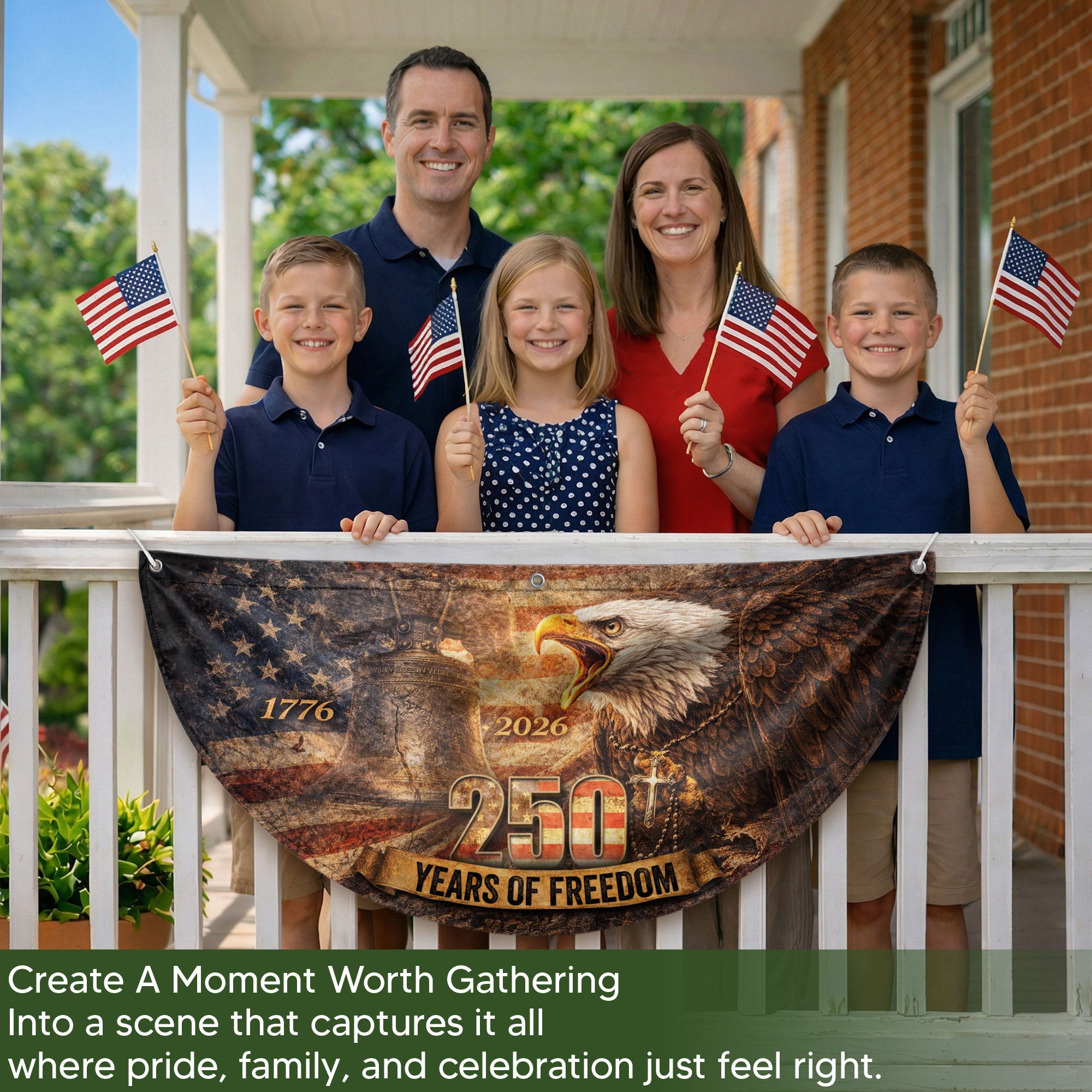 Fence Flag 250th Anniversary USA Flag 1776 2026 Patriotic Eagle American 250 Year Celebration Flag