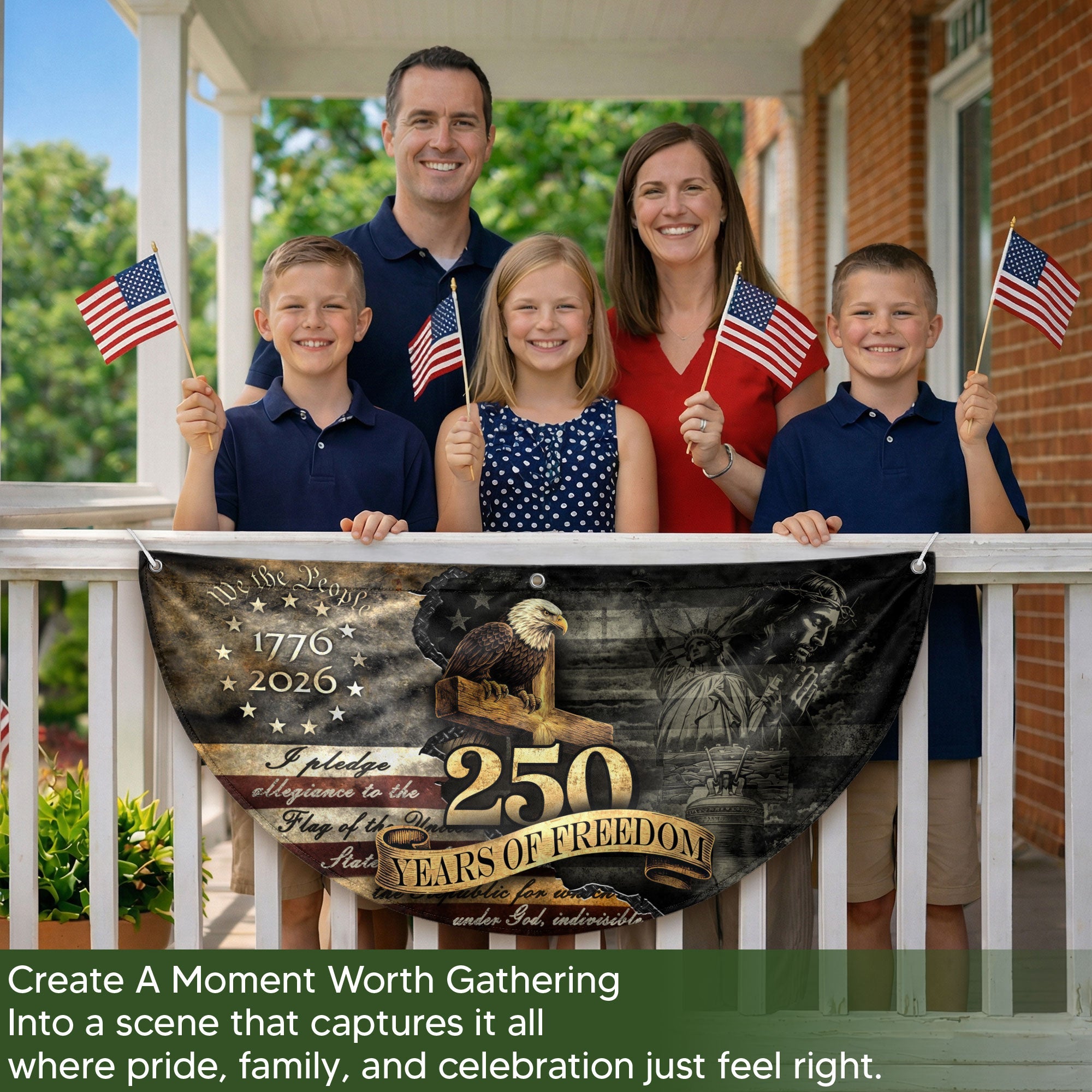 Fence Flag 250th Anniversary USA Flag 1776-2026 Eagle Patriotic 250 Year American Anniversary Flag Decor