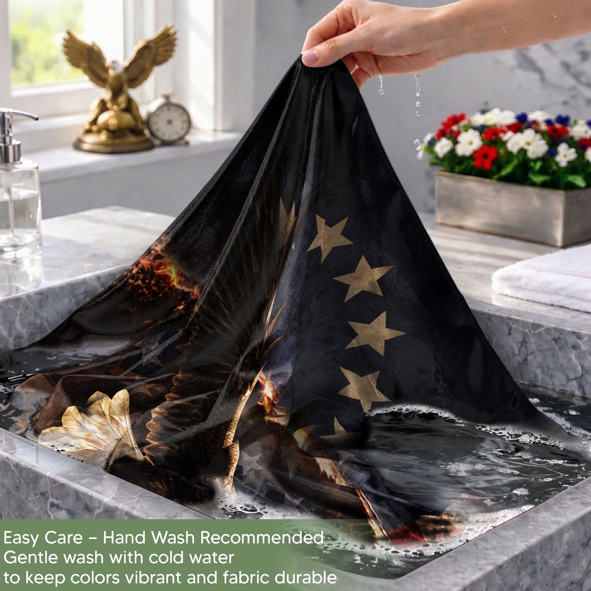 250 Years of Freedom House Flag 1776-2026 We The People Patriotic Shield Decor - Rust Field Wear