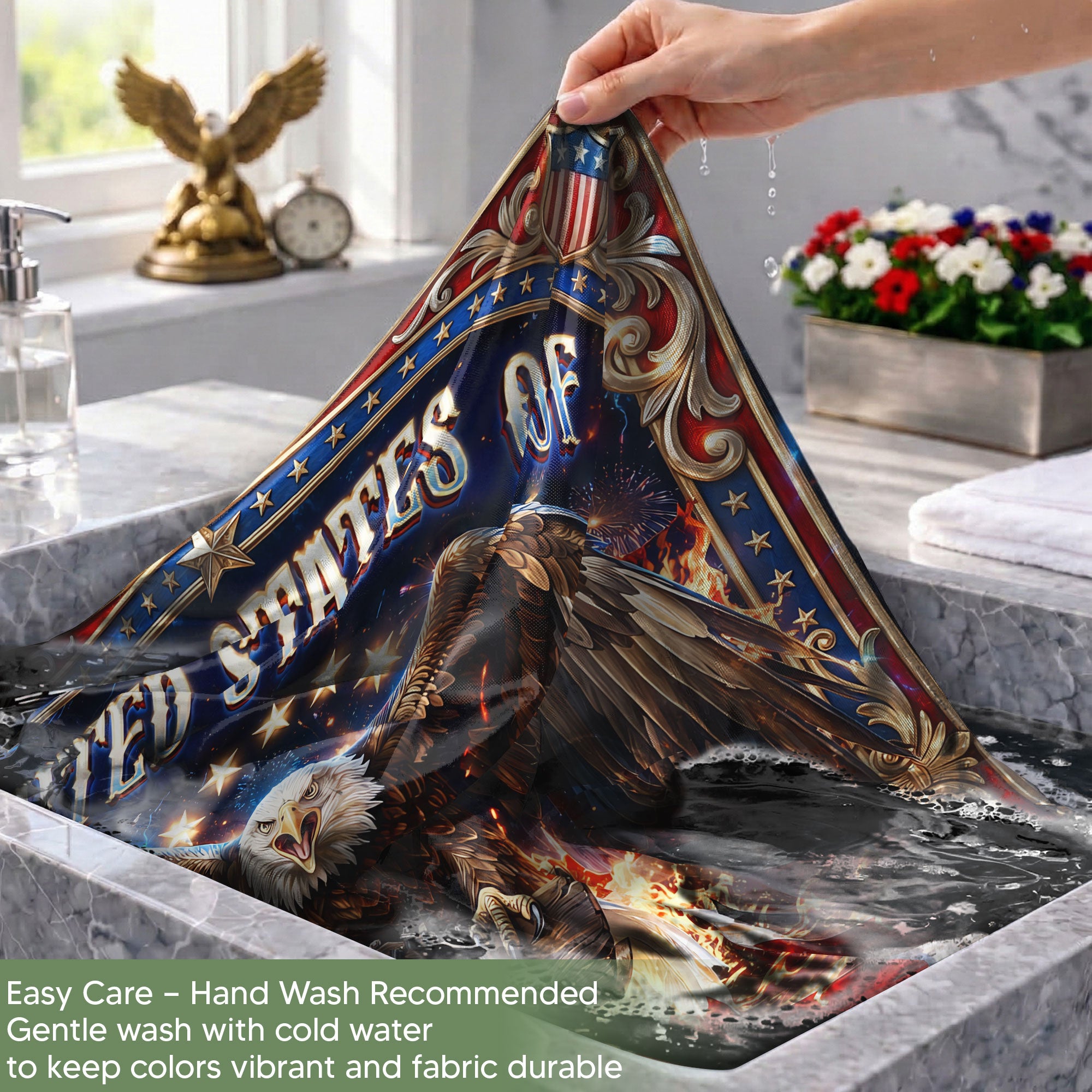 Custom Family Name Garden Flag Patriotic Eagle Liberty Bell USA 1776–2026 Decor