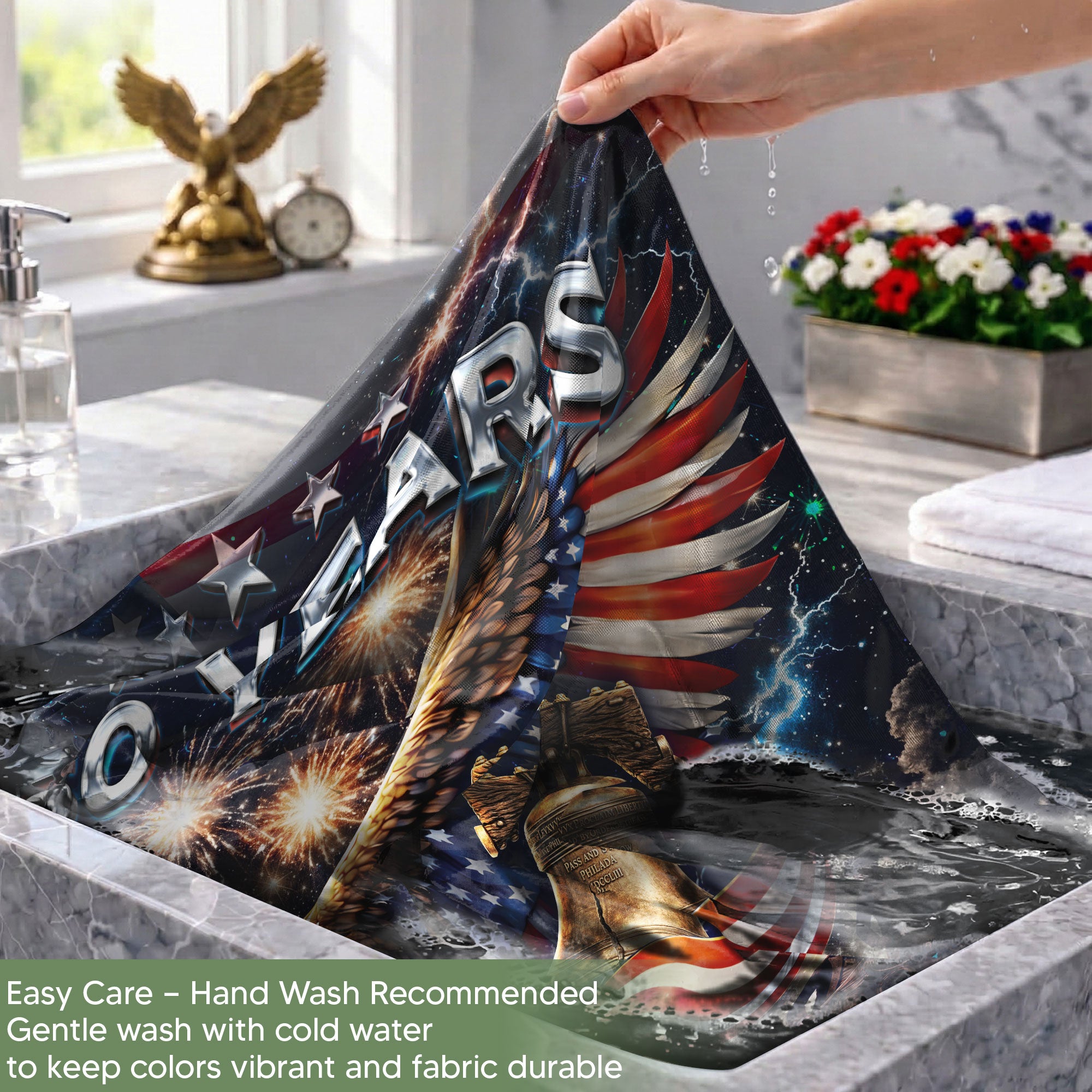 Personalized USA 250th Celebration Garden Flag – Patriotic Eagle, Statue & Fireworks Theme (1776–2026)