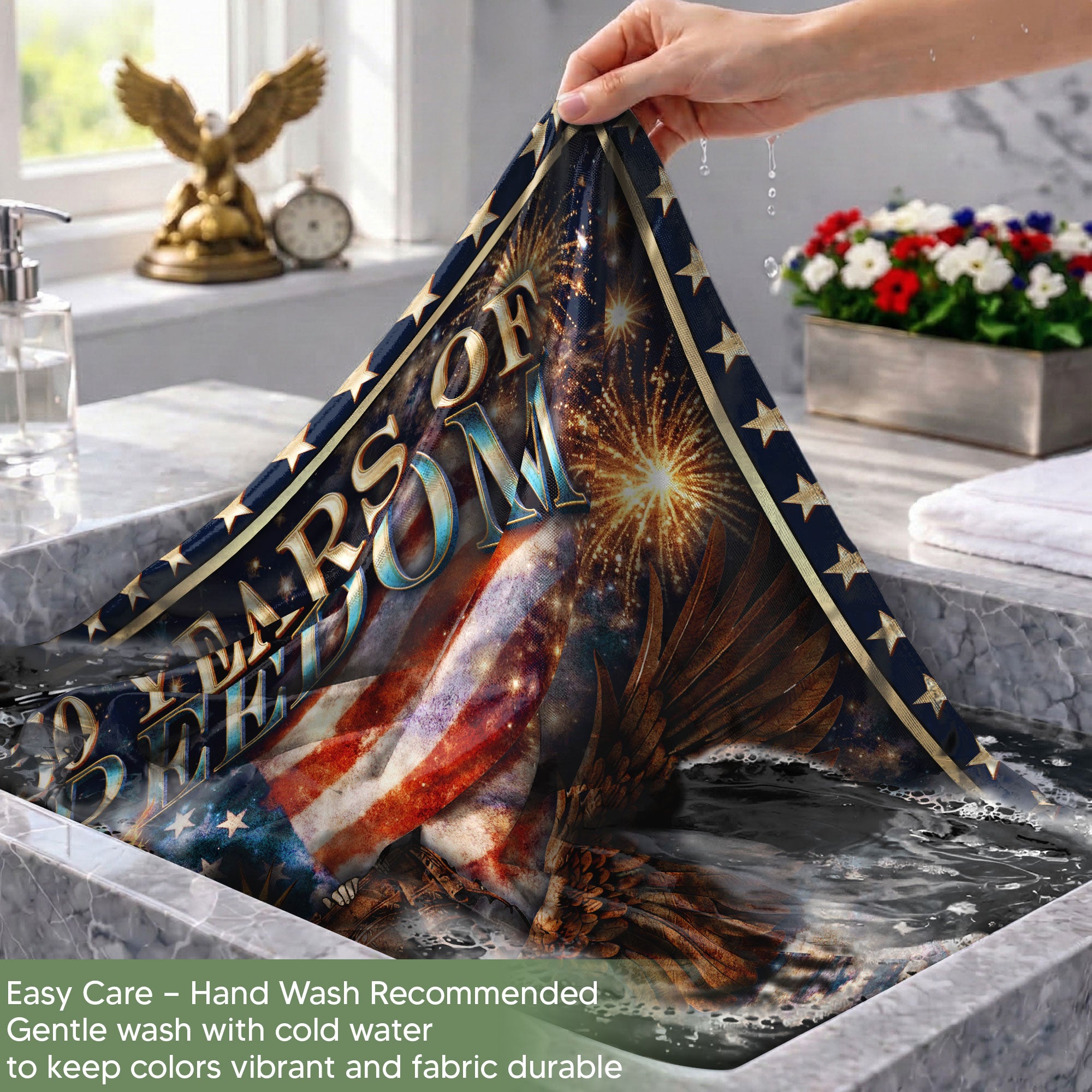 Personalized Patriotic Garden Flag – 250 Years of American Heritage with Liberty & Eagle Motif (1776–2026)