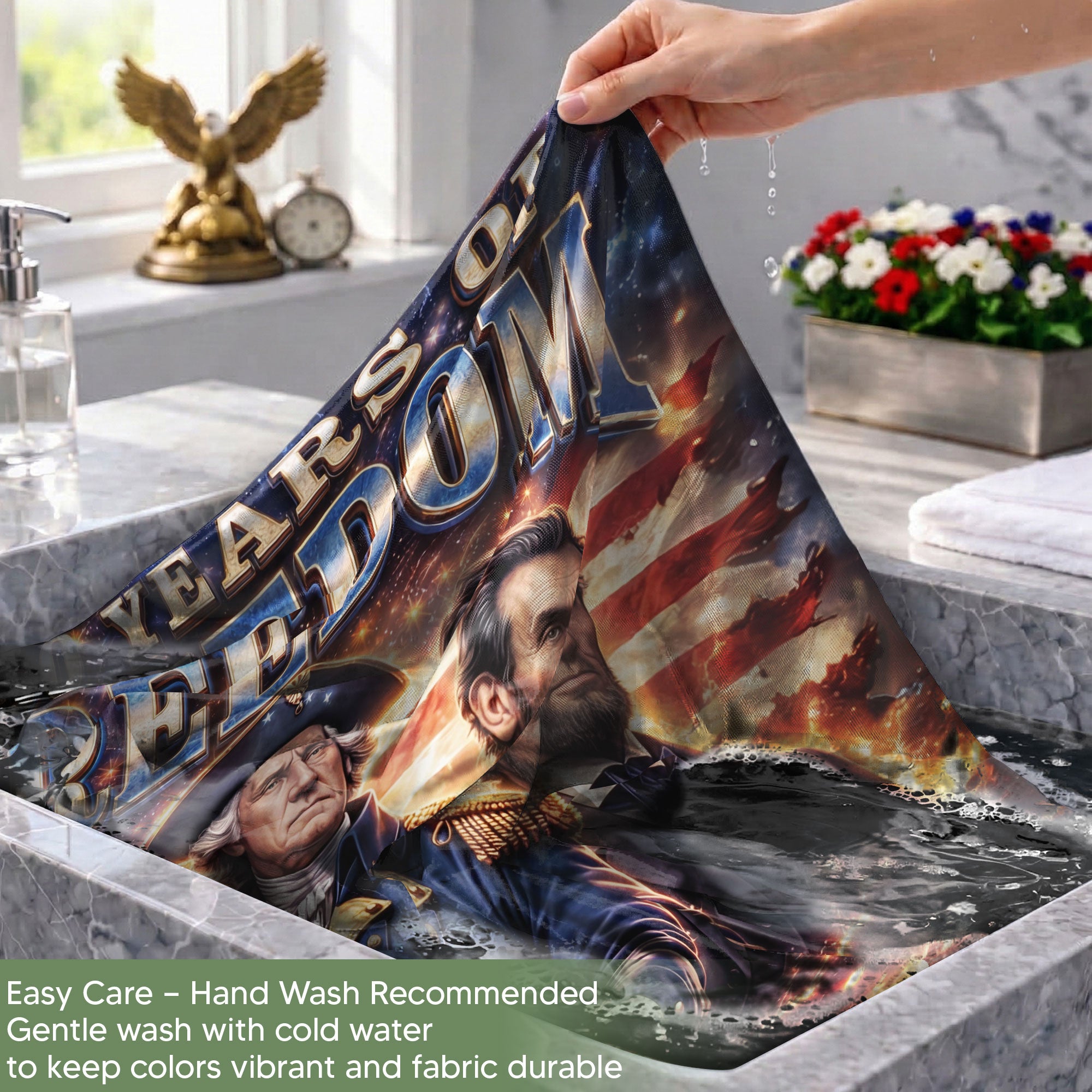Custom Family Name 250th Anniversary Garden Flag – Founding Fathers & 'We the People' 1776-2026
