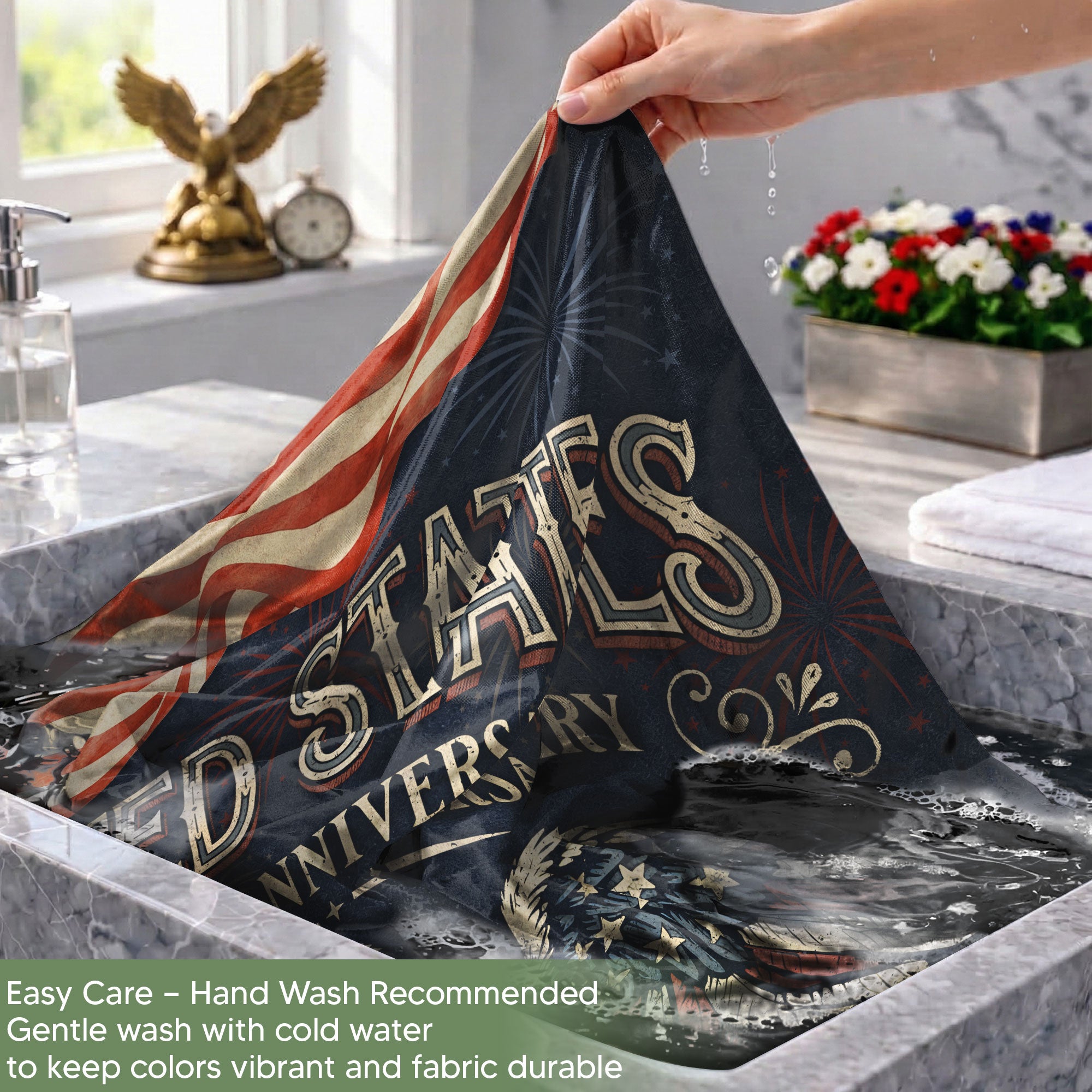 Personalized Patriotic Garden Banner – 250 Years of the USA Featuring Eagle & “We the People” (1776–2026)