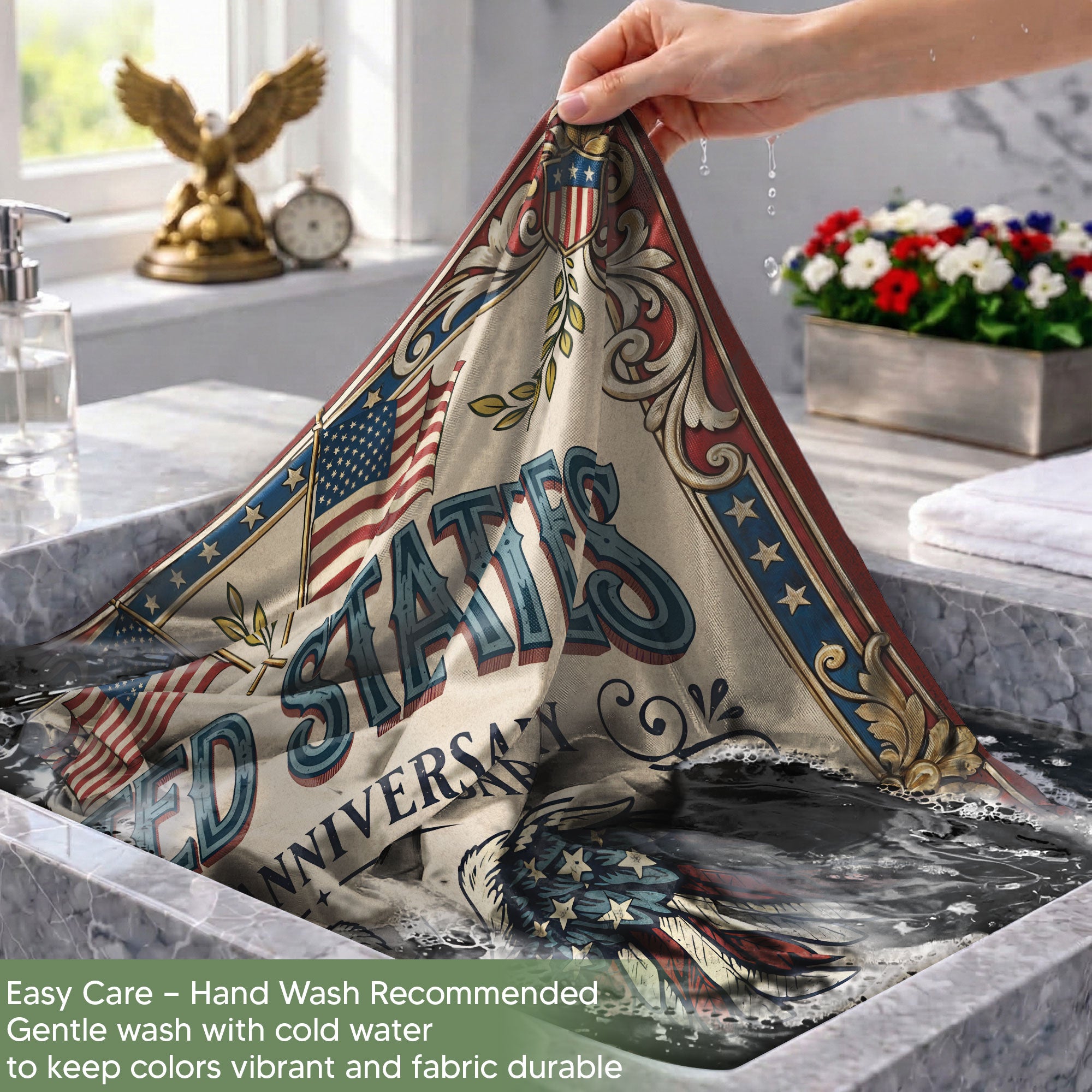 Personalized Independence 250 Garden Flag – American Eagle & “We the People” Design with Custom Name (1776–2026)