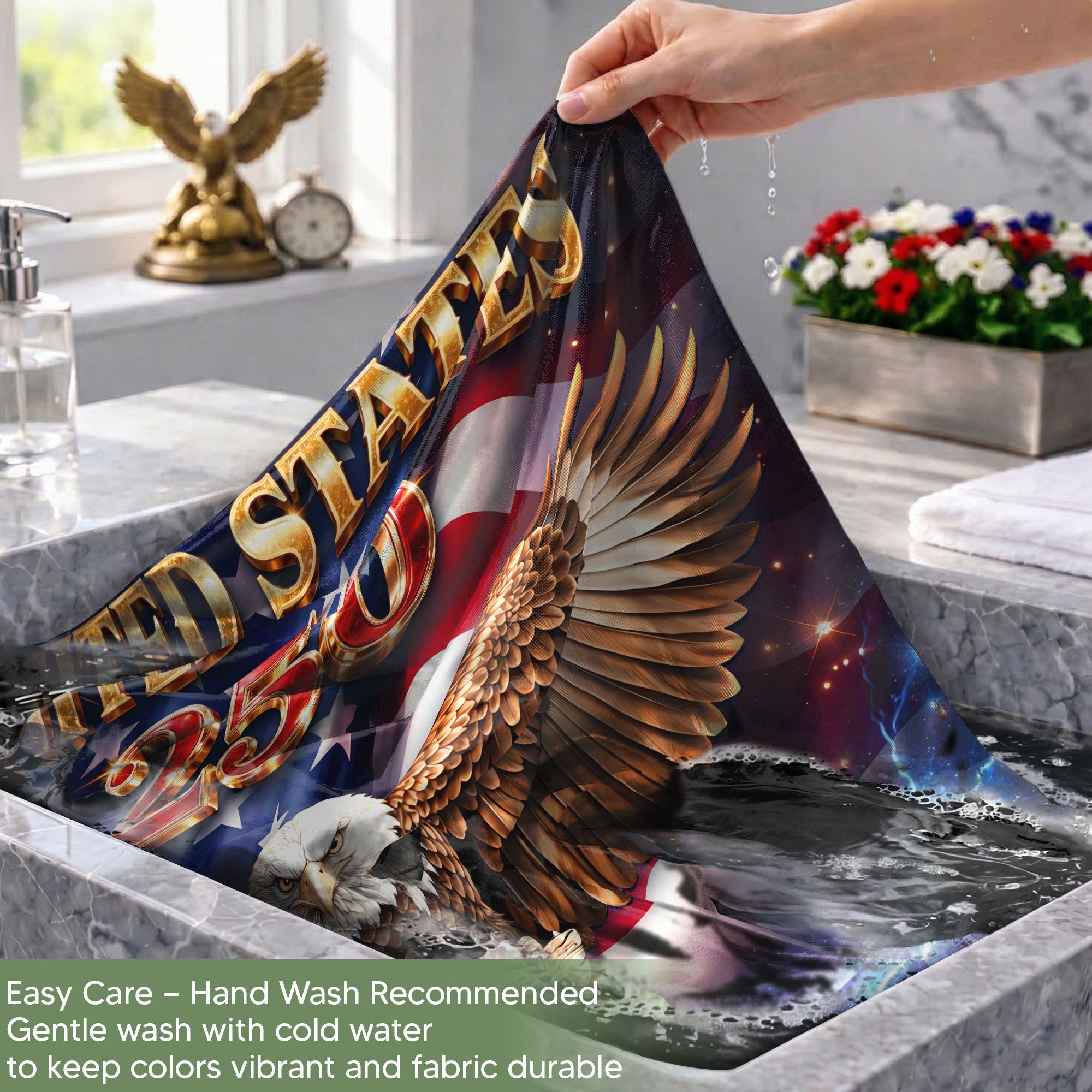 Personalized American Celebration Garden Flag – 250-Year Commemorative Design with Eagle & Liberty Bell (1776–2026)
