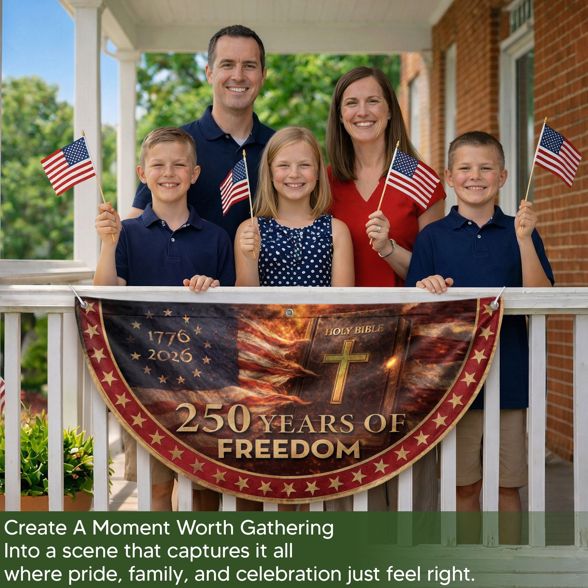 Christian Patriotic Fence Flag 1776-2026 – Holy Bible American Flag 250 Years of Freedom Double Sided Banner