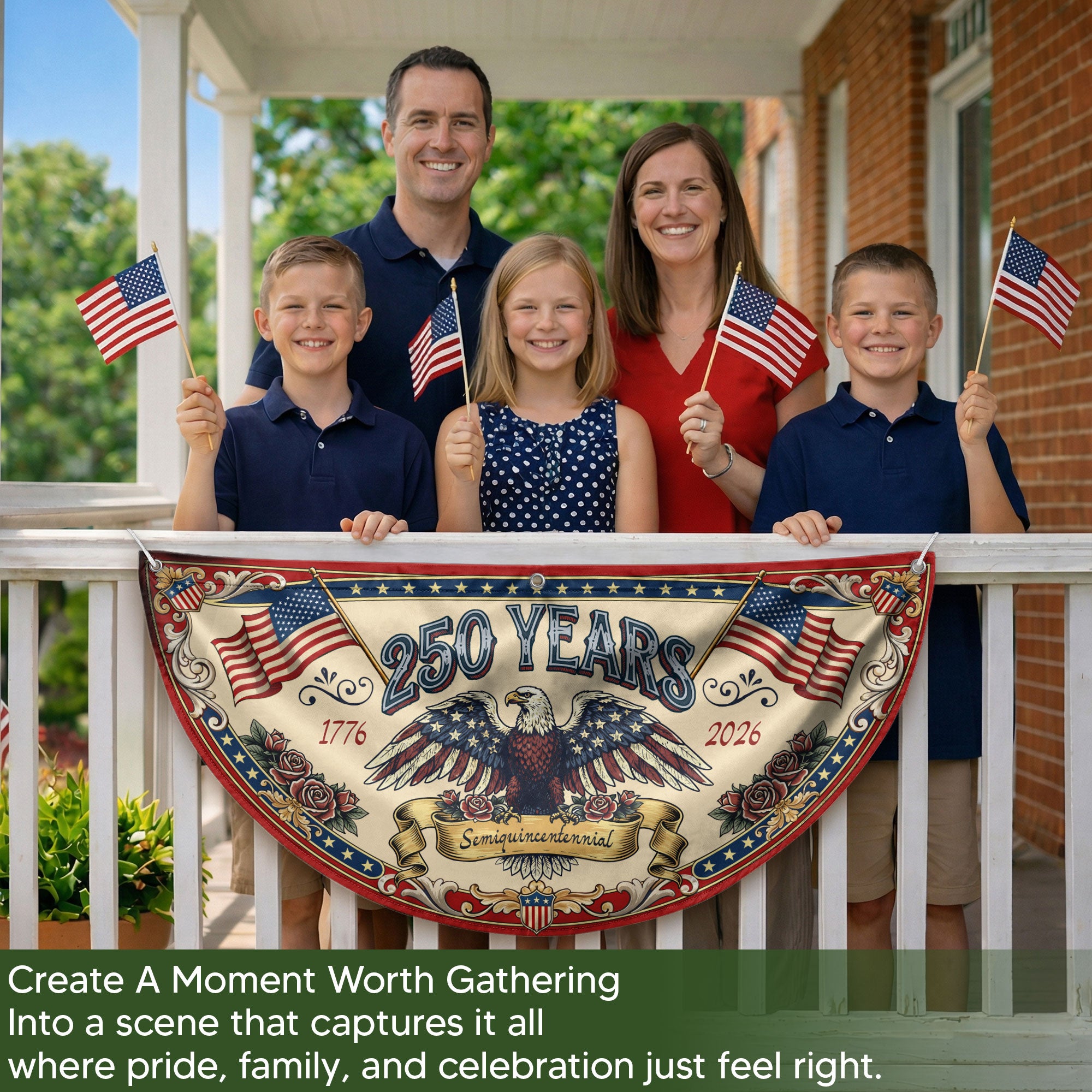 250th Anniversary USA Fence Flag - Patriotic Decor for 2026 Celebration