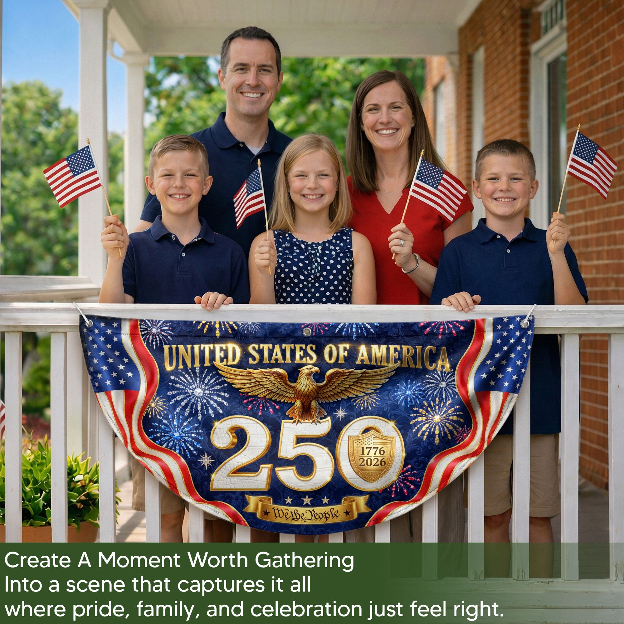 250 Years United States Fence Flag 1776-2026 Patriotic Heritage Banner