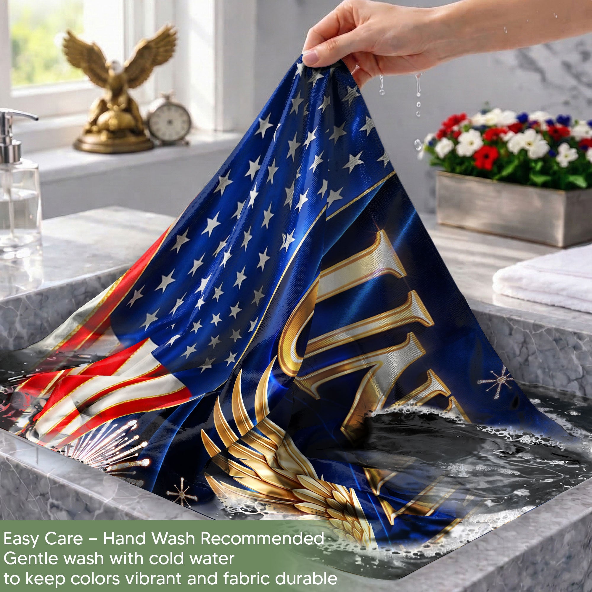 American Flag Stripes Gold Eagle Luxury Patriotic Banner US 1776 2026 Anniversary 3x5ft