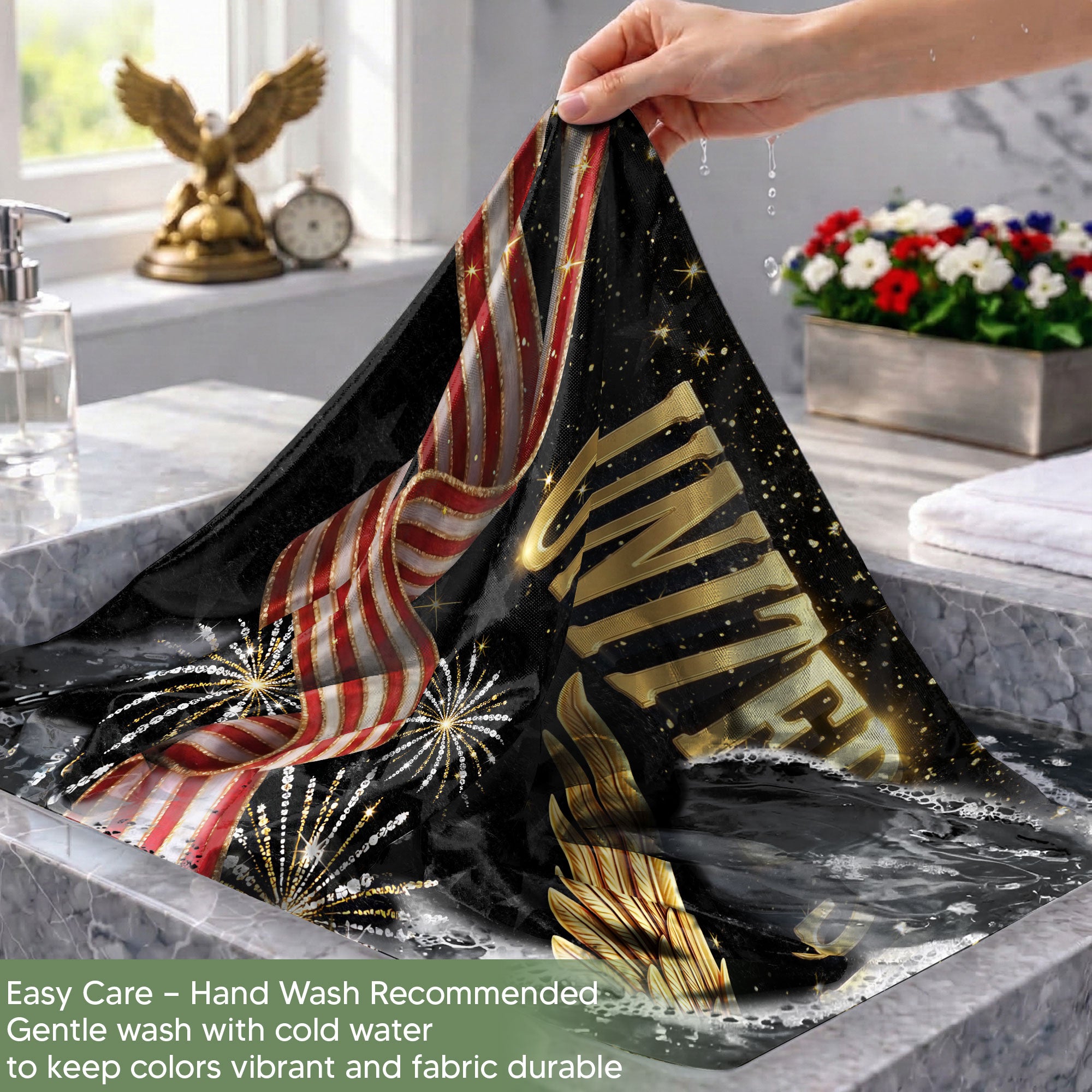 Gold Eagle Fireworks We The People Patriotic American Banner Flag US 1776 2026 Party 3x5ft