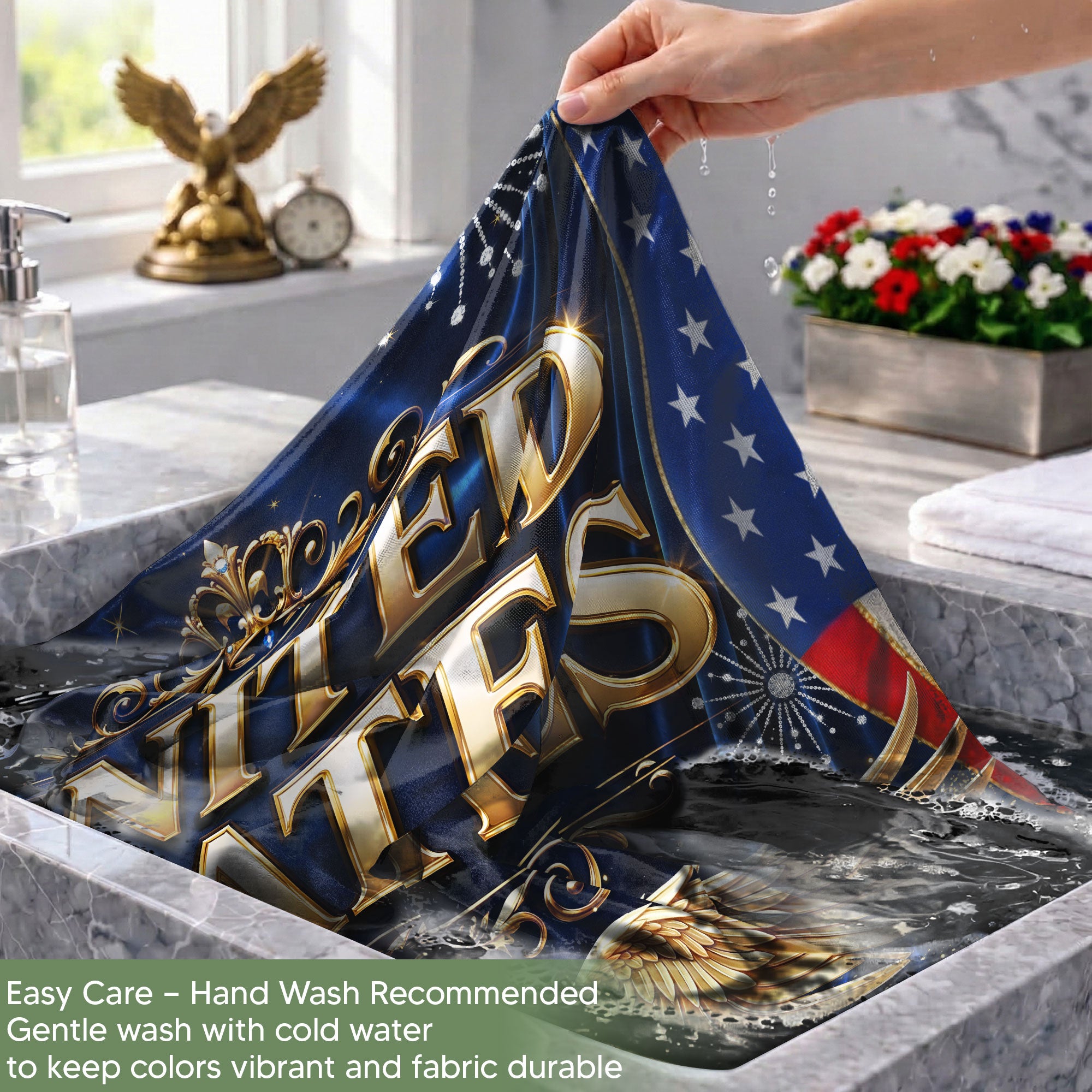 USA 250th Anniversary Garden Flag - Golden Eagle & Diamonds Patriotic Decor 1776-2026 - Rust Field Wear