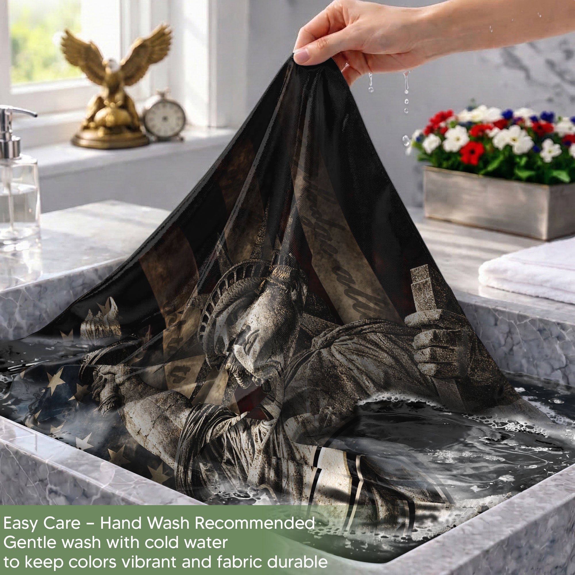 1776-2026 Anniversary House Flag 250 Years of Liberty Statue & Bald Eagle Banner