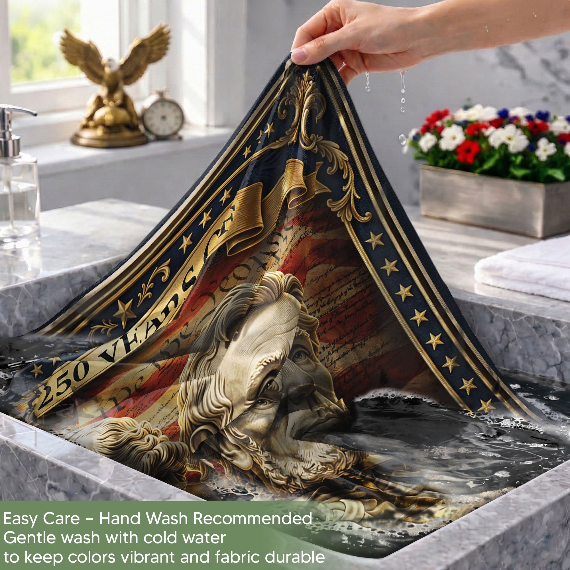 1776-2026 Anniversary Garden Flag 250 Years Freedom Washington Lincoln
