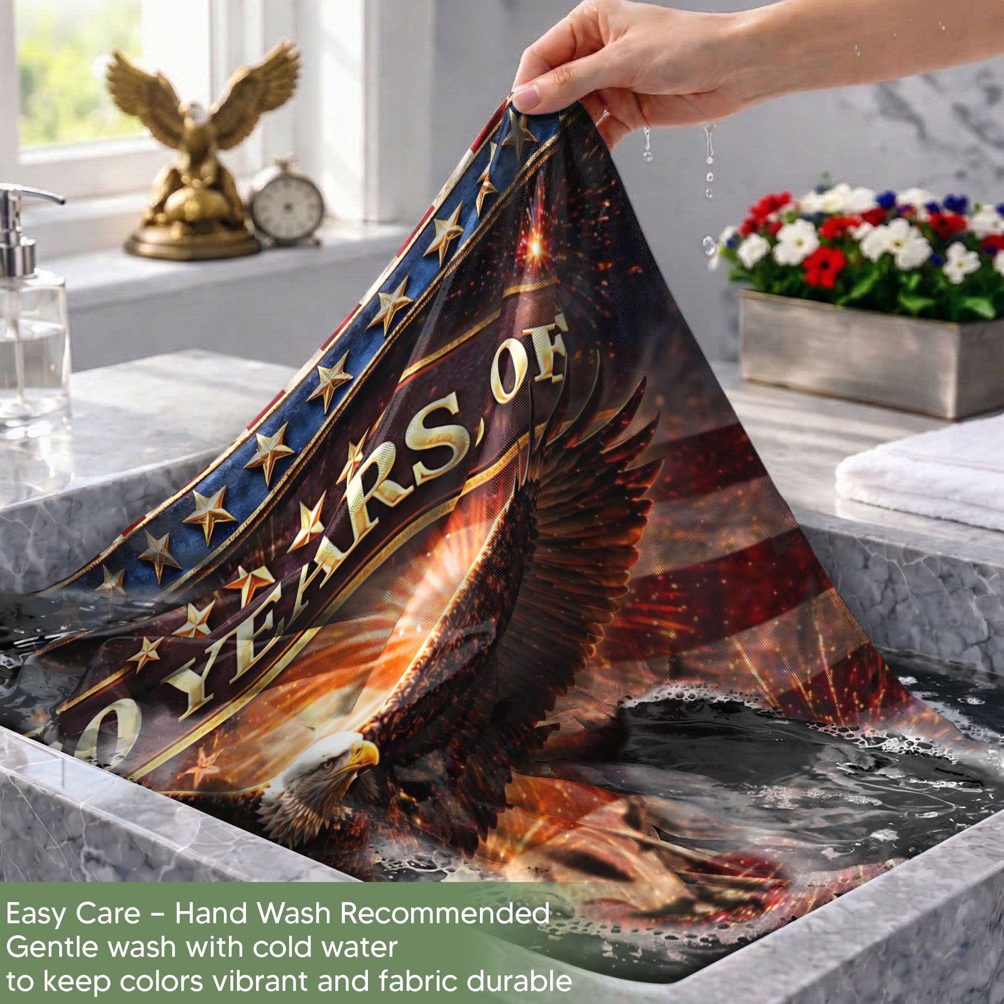 1776-2026 Anniversary Garden Flag 250 Years of Freedom Fireworks Eagle Yard Decor