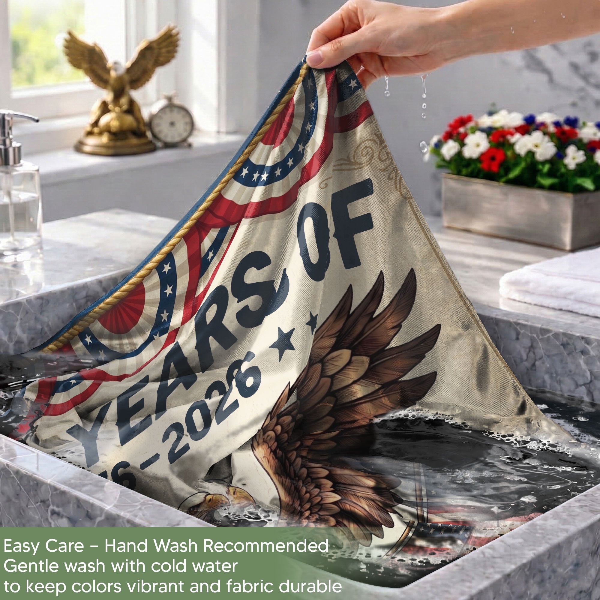 250 Years Freedom House Flag We The People Eagle 1776-2026 Patriotic USA 250th Anniversary Flag - Rust Field Wear