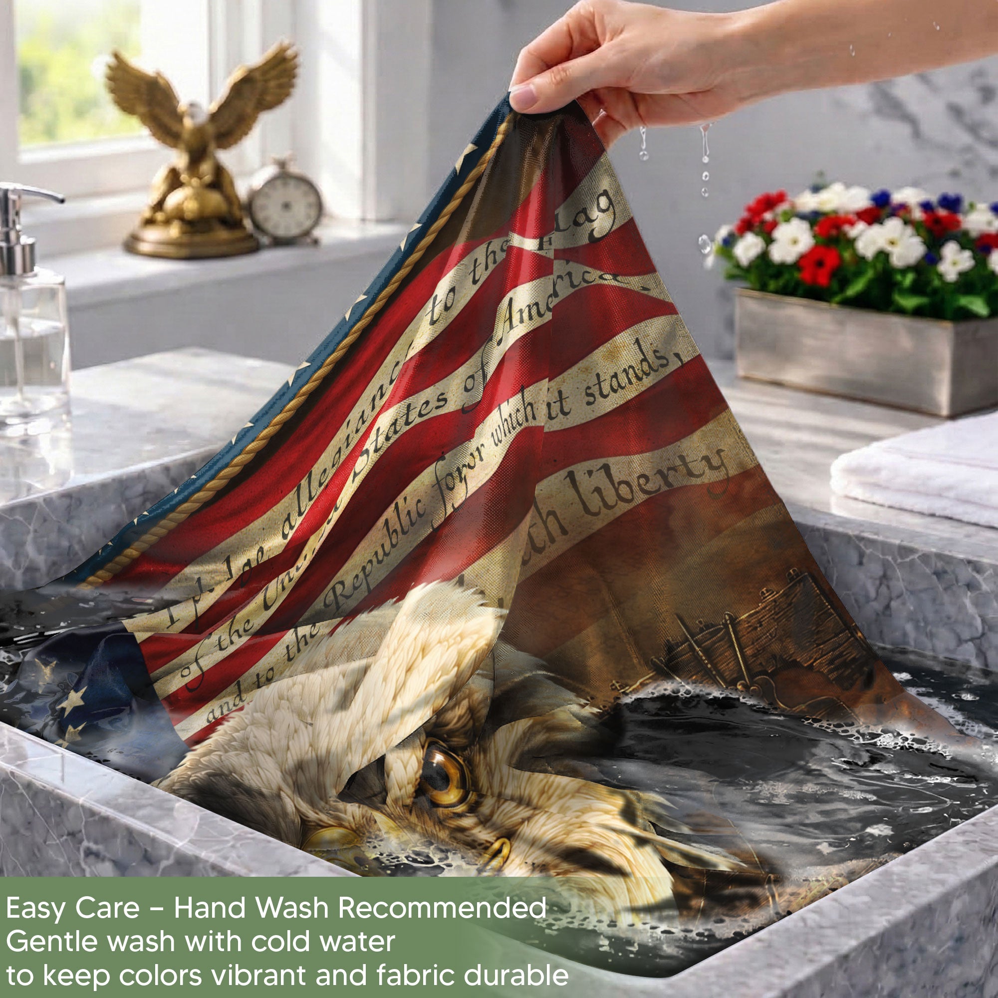 USA 250 Years of Freedom House Flag - Pledge of Allegiance & Patriotic Eagle Banner