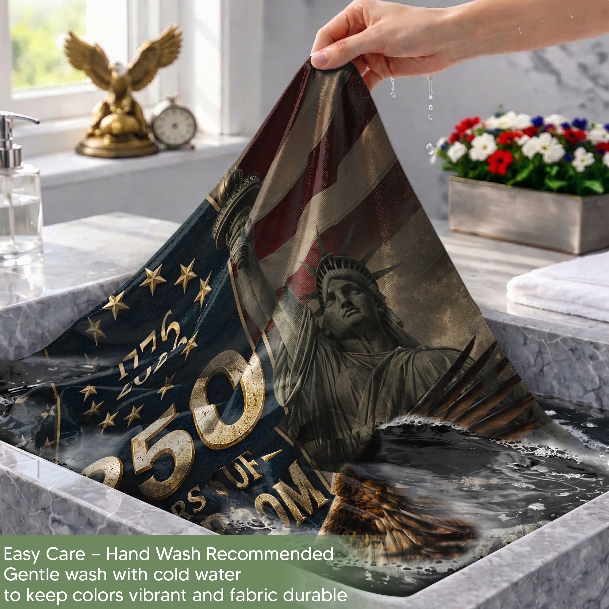 USA 250 Years of Freedom House Flag - Majestic Eagle & Liberty Icons Patriotic Banner