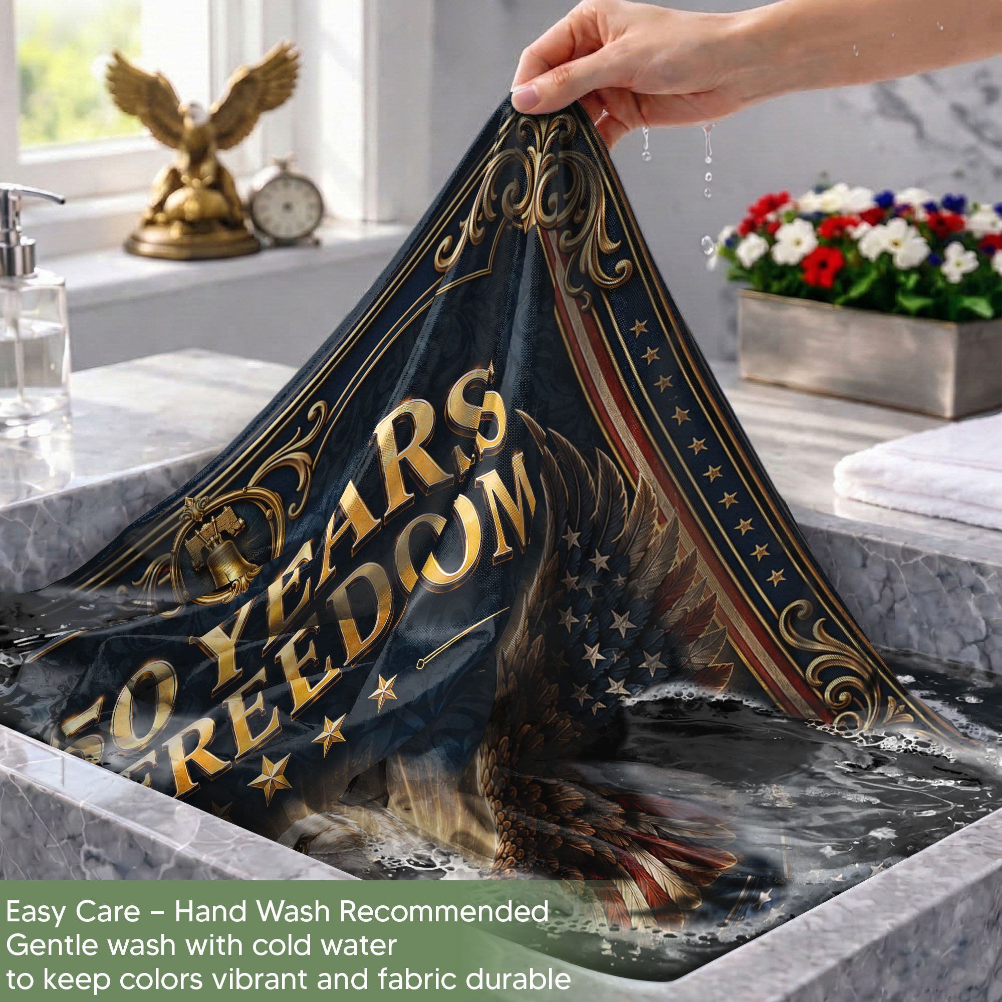 250 Years of Freedom House Flag Bald Eagle Patriotic American Independence Decor