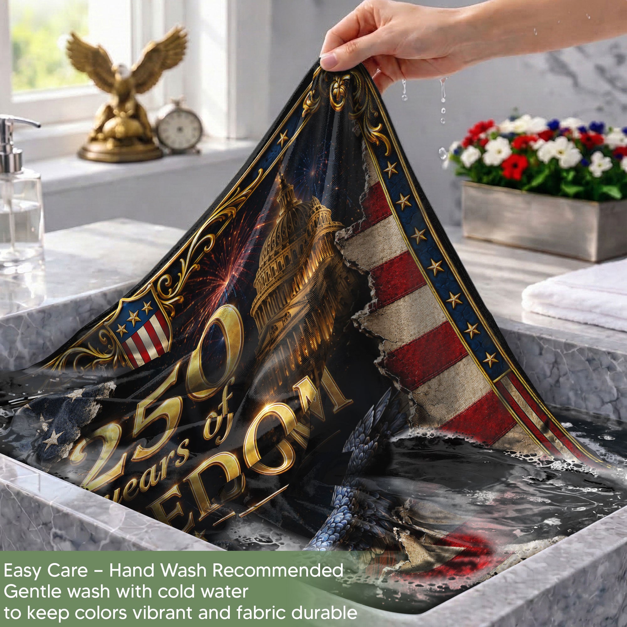USA 250th Anniversary House Flag 1776-2026 Patriotic Eagle Liberty Icons Commemorative Banner