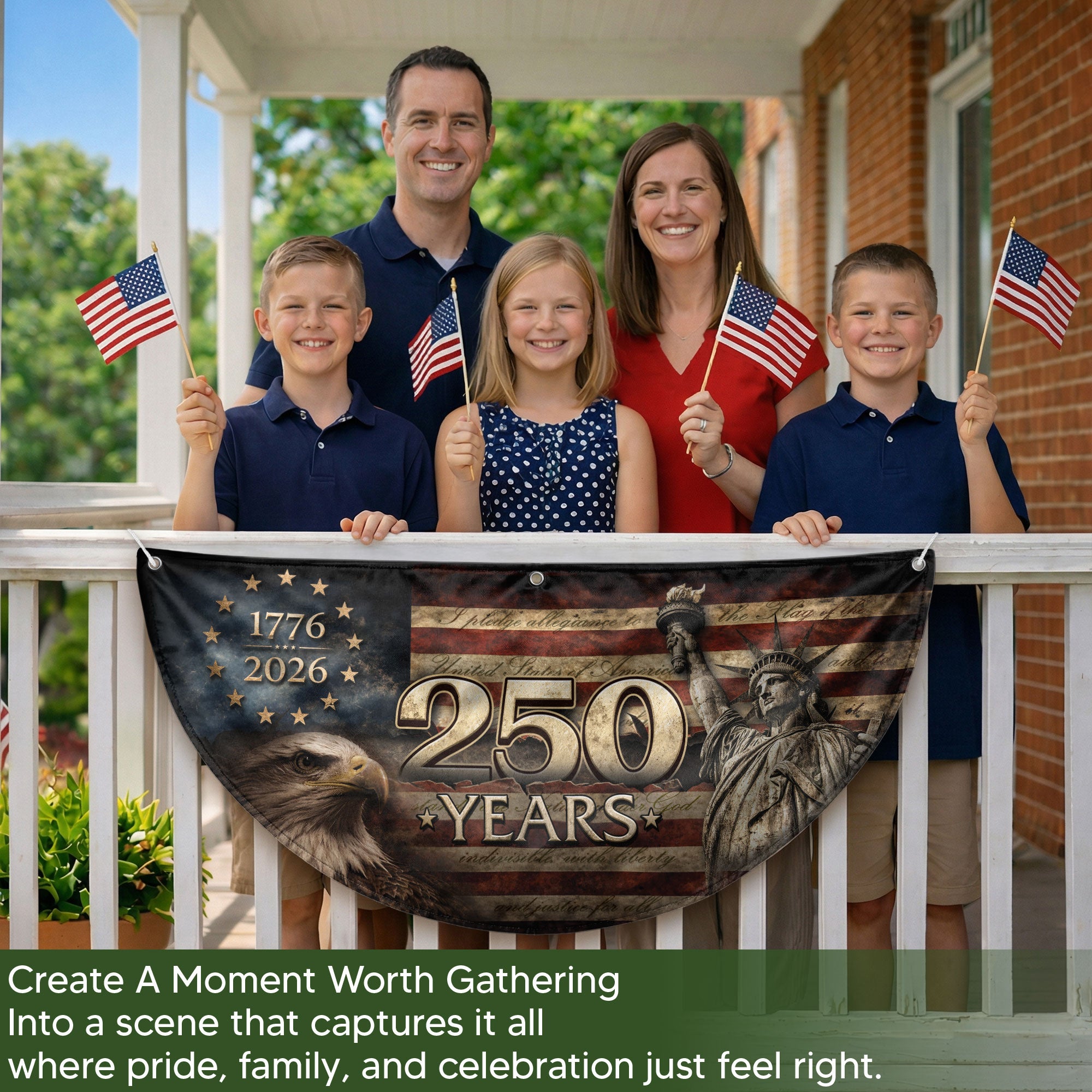 Fence Flag 250 Years Patriotic Banner | 1776-2026 Statue of Liberty Outdoor Decor
