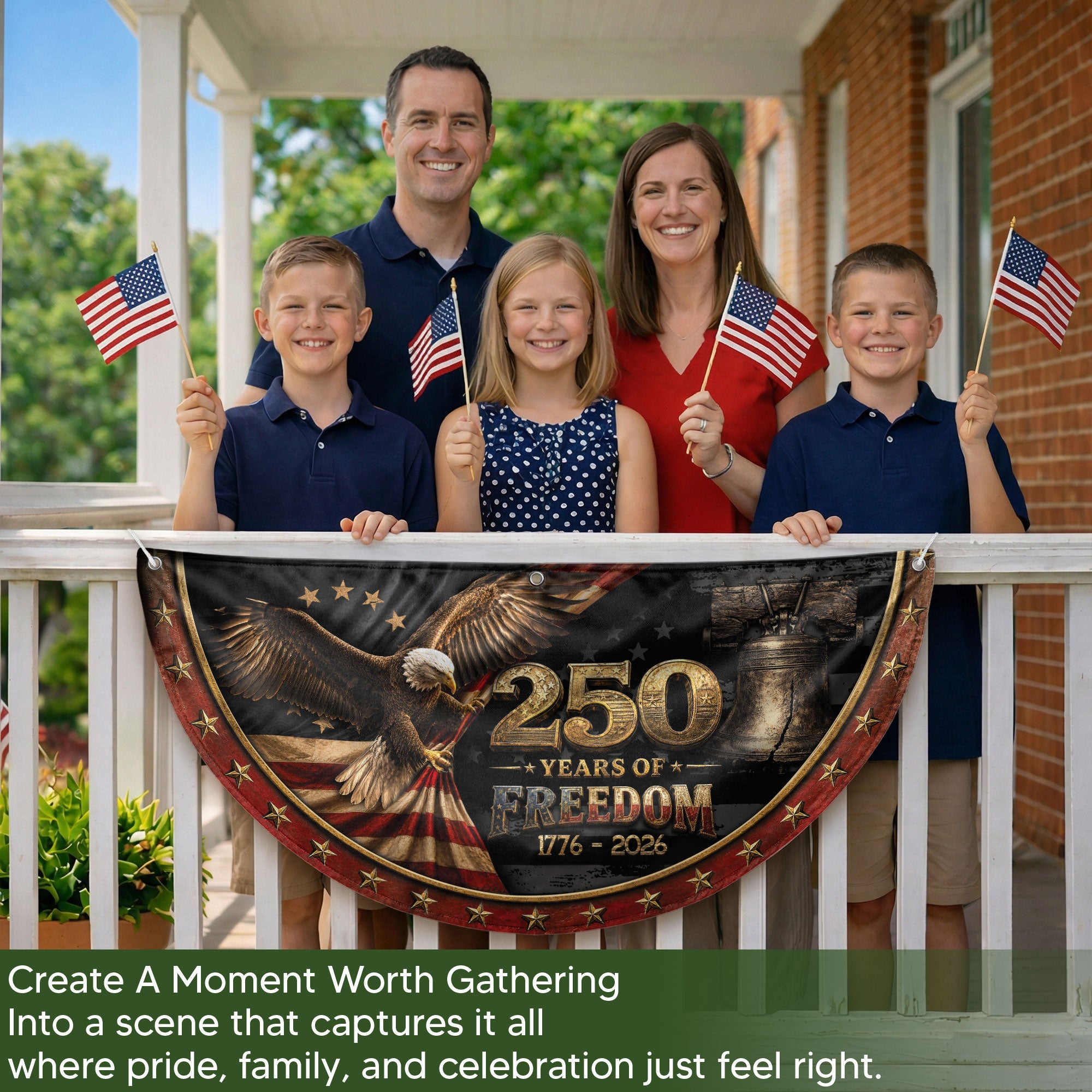 Fence Flag 250 Years Freedom Banner | 1776-2026 Eagle Liberty Bell Outdoor Decor