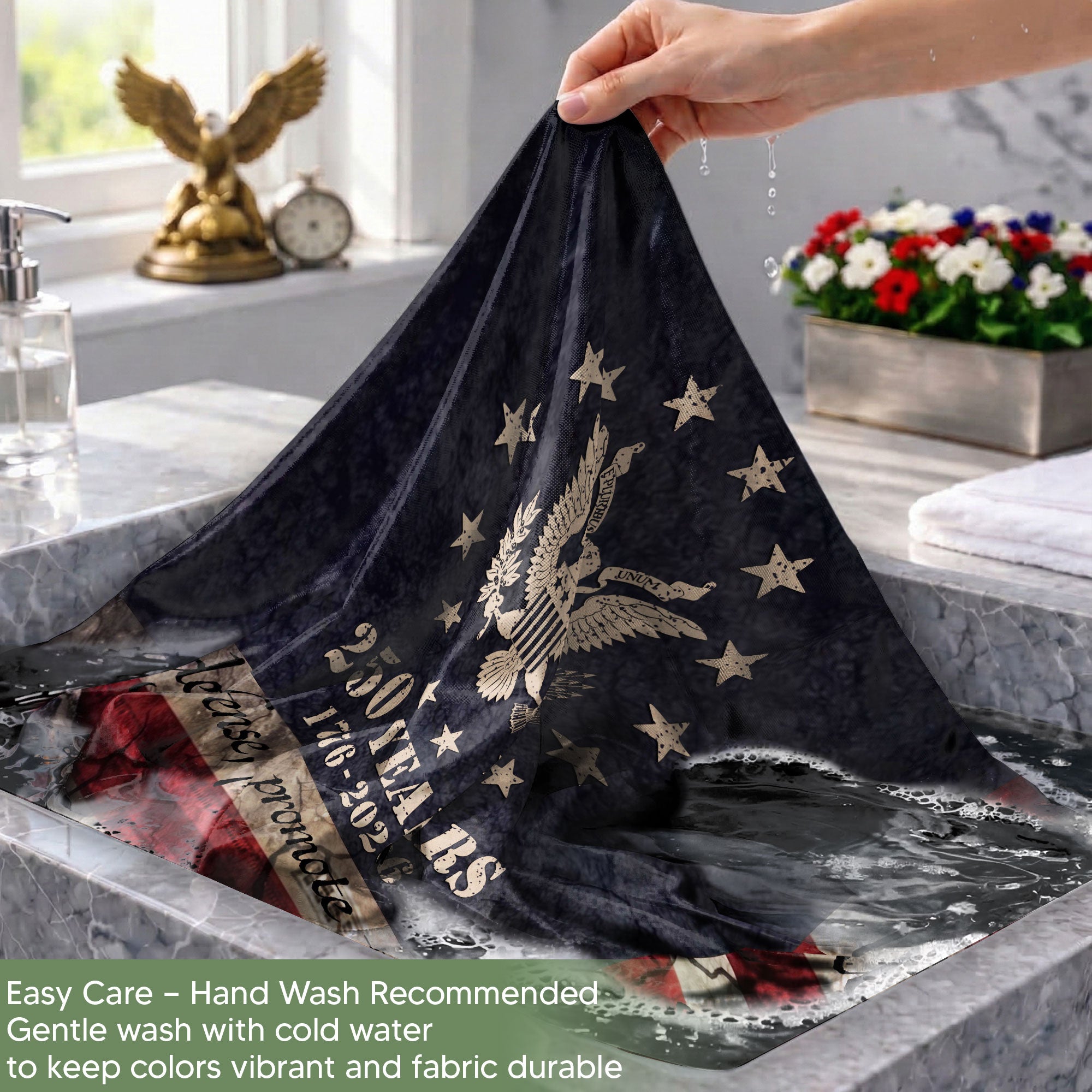 250 Years of Freedom Flag 1776-2026 Abraham Lincoln Guitar Bald Eagle Patriotic US Banner
