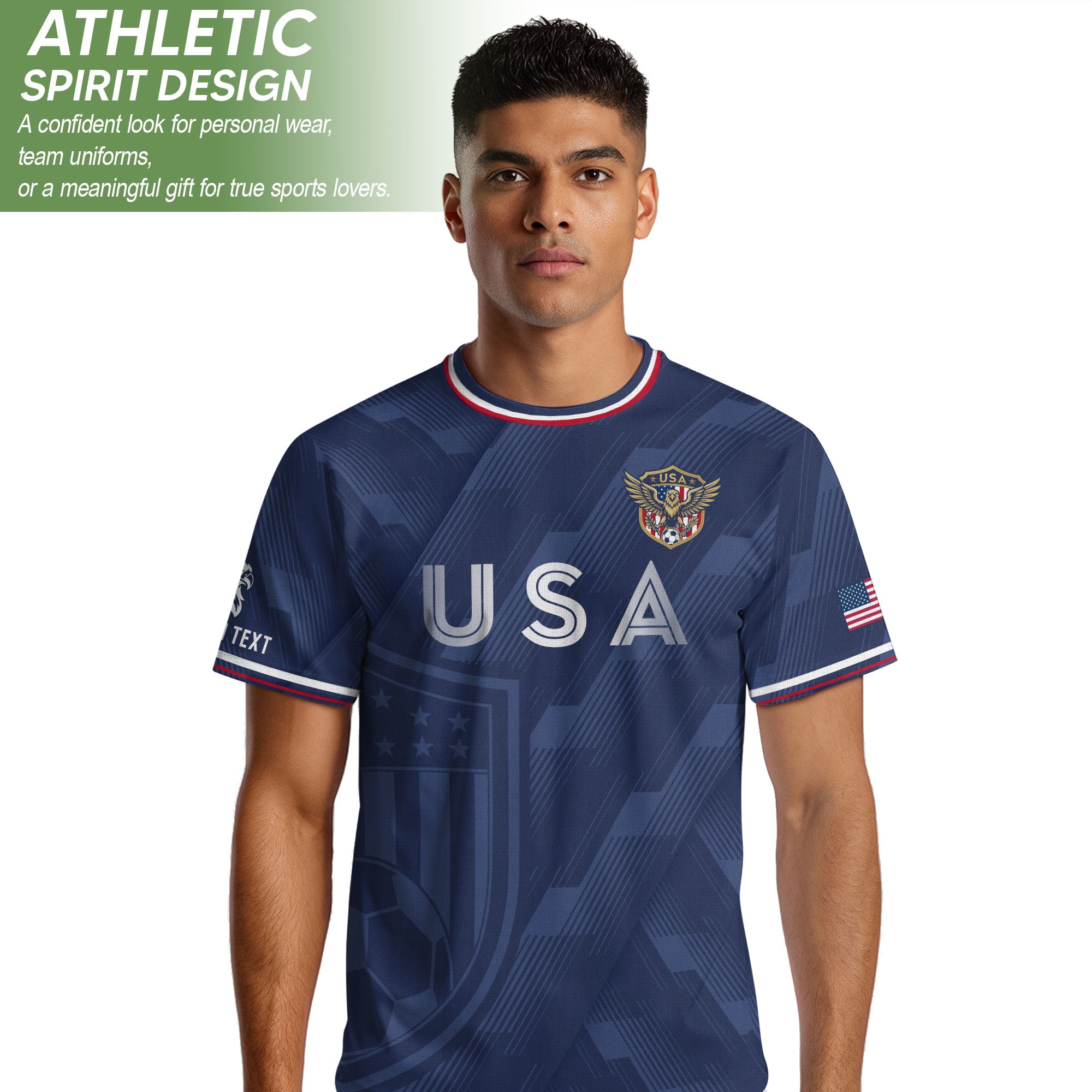 USA Soccer Jersey Style Adult Shirts Custom Name Number Personalized Athletic Top