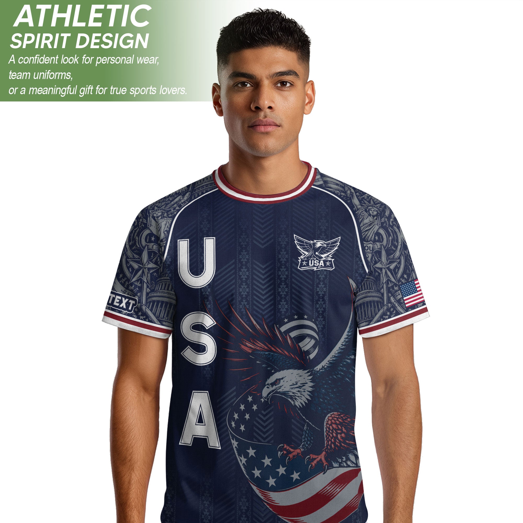 USA Eagle Soccer Jersey Style Adult Shirts Custom Name Number Personalized Top