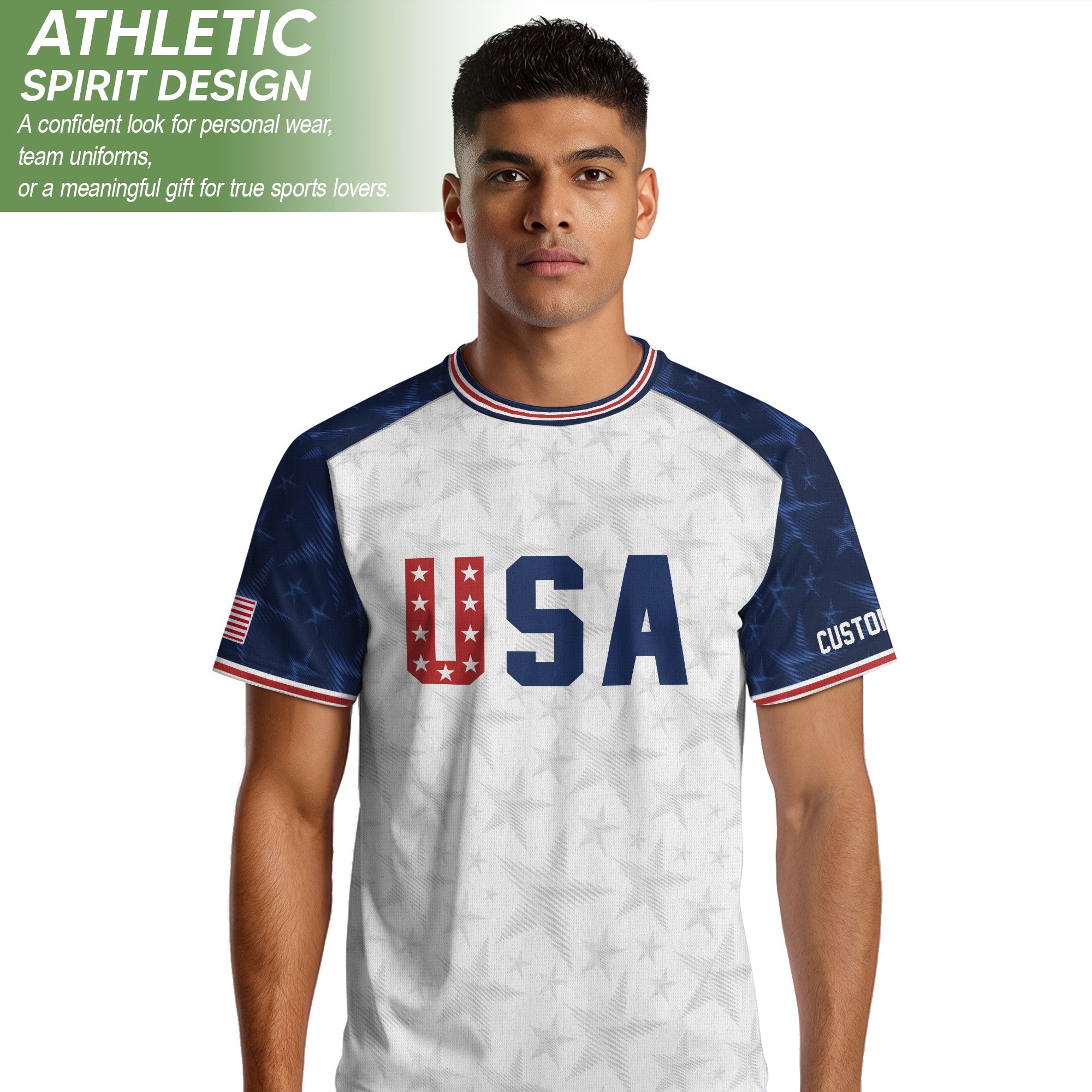 Personalized USA Soccer Jersey Custom Name Number Patriotic Outdoor Sportswear Clothing