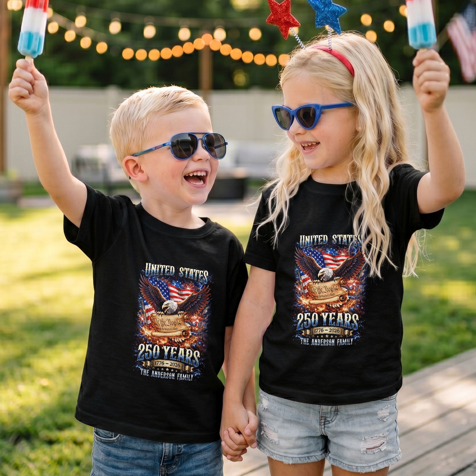 United States 250th Anniversary Shirts Personalized Custom Family Name Group Apparel
