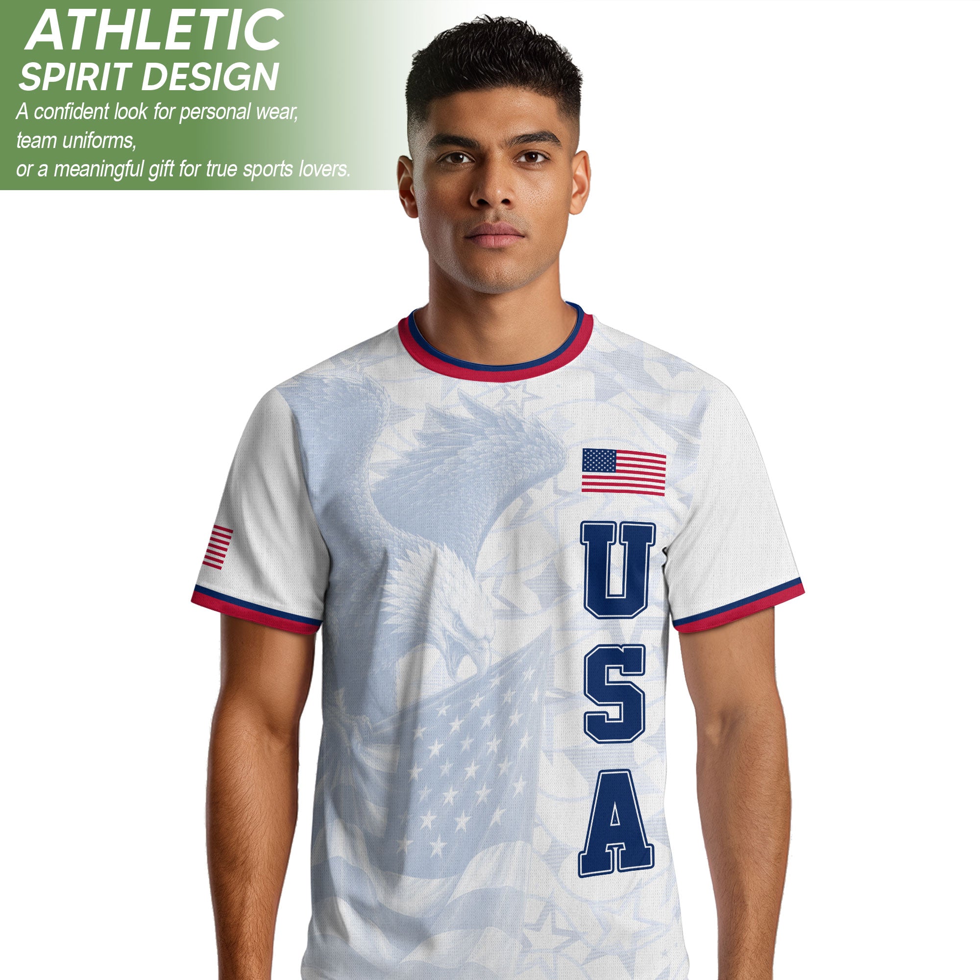 USA Eagle Soccer Jersey Adult Patriotic American Flag Soccer Fan Independence Day Shirt