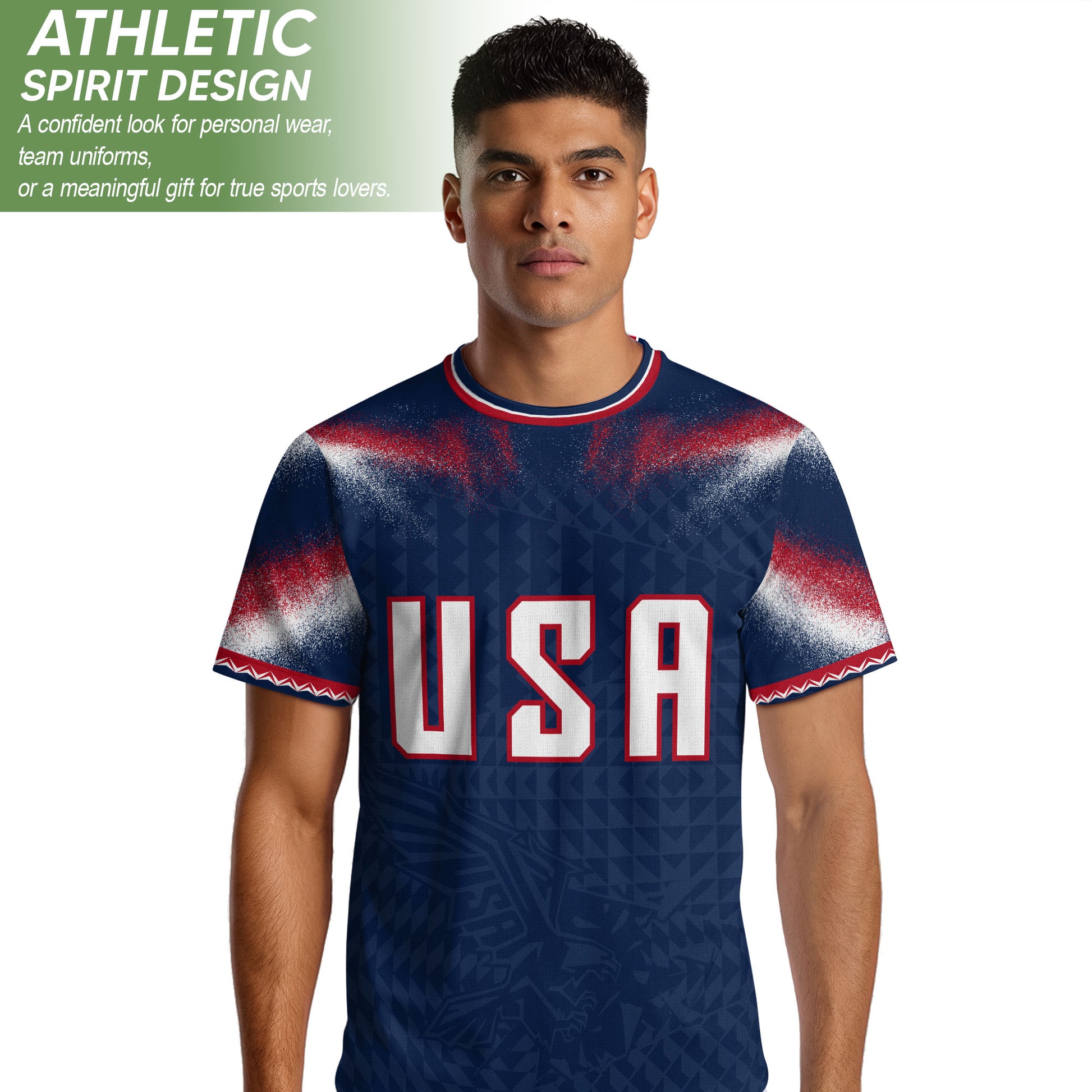 USA Patriotic Soccer Jersey Custom Name Number Adult Football Shirt Blue - Rust Field Wear