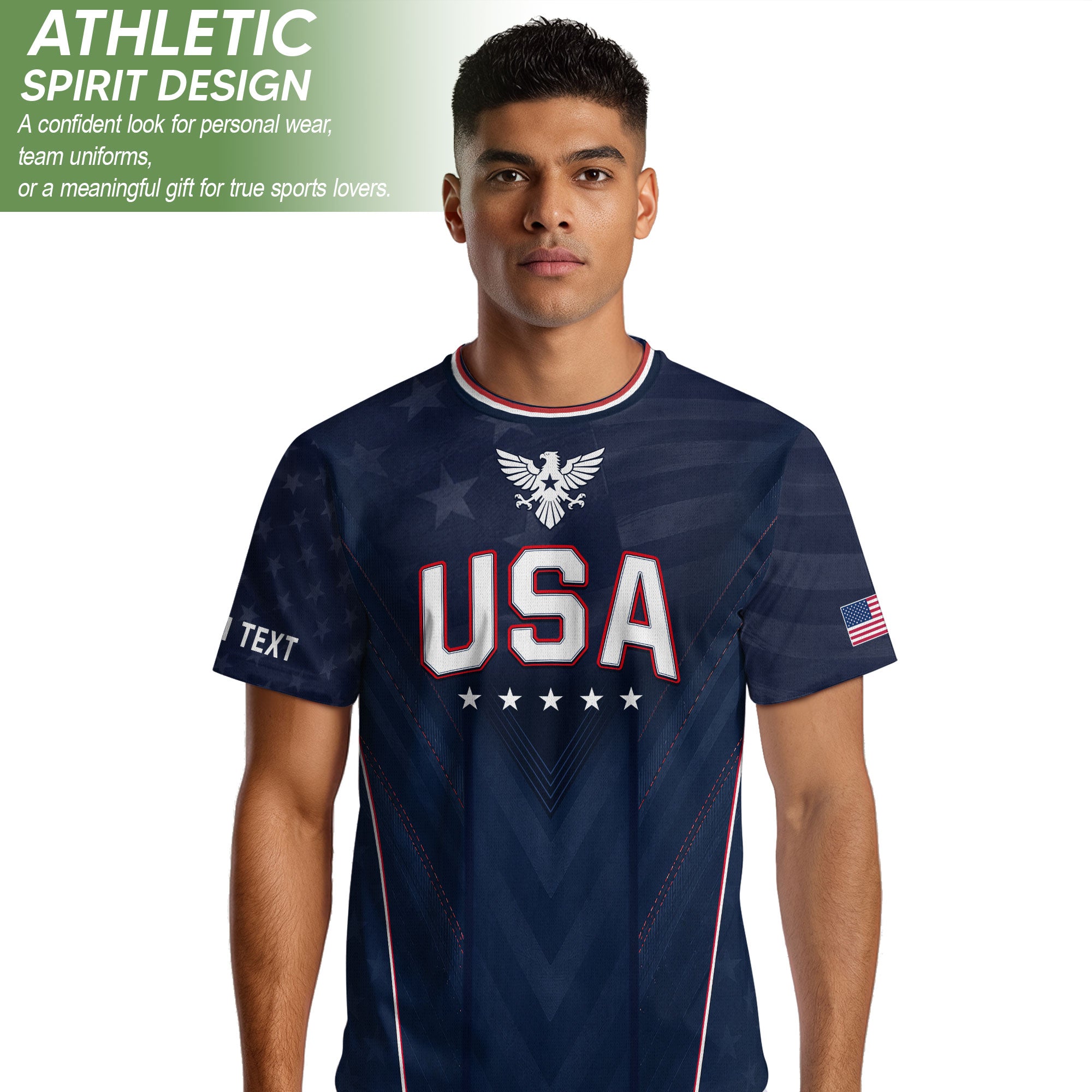 USA Soccer Jersey Men Navy Blue Athletic Name Number Football Shirt