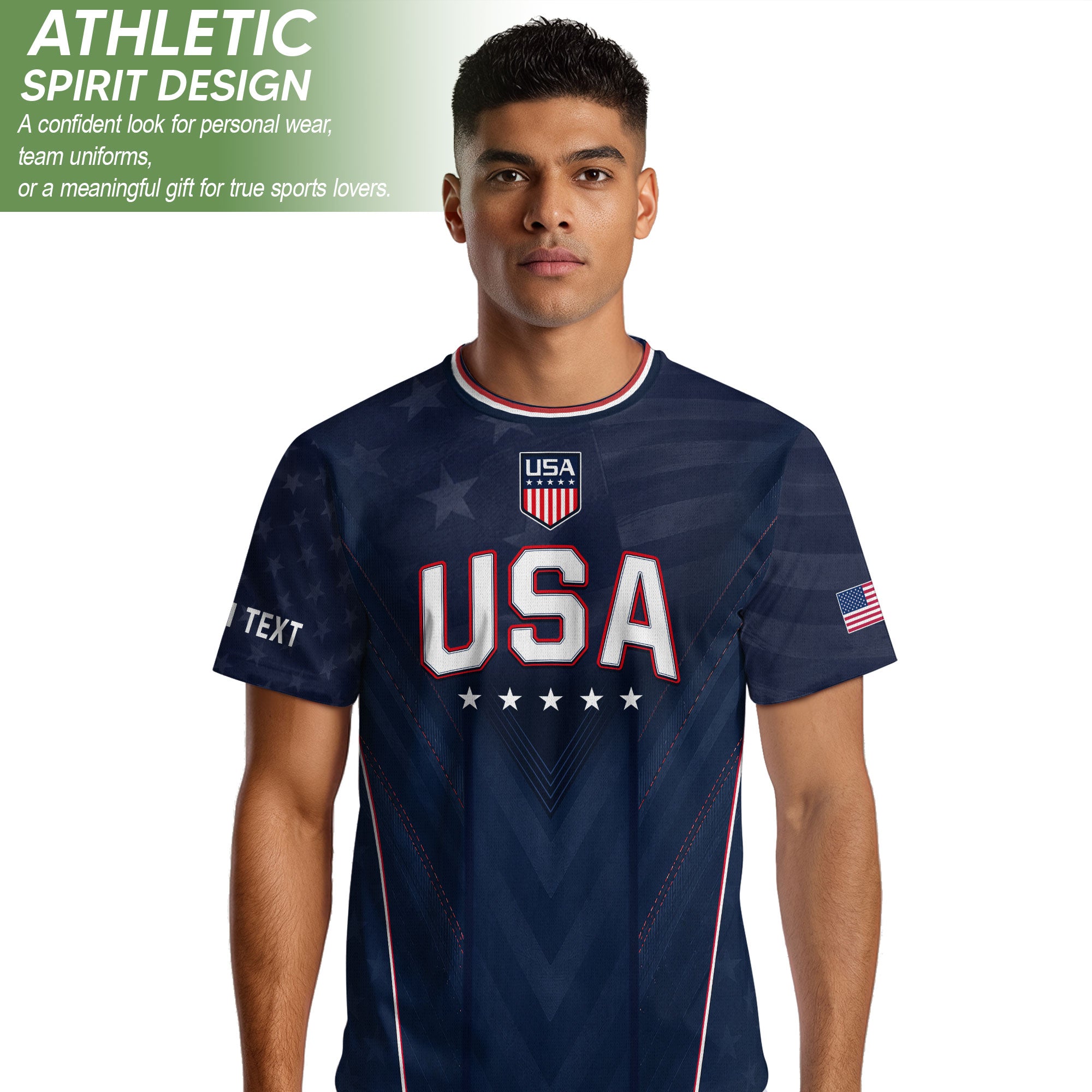 USA Soccer Jersey Men Navy Blue Athletic Name Number Football Shirt