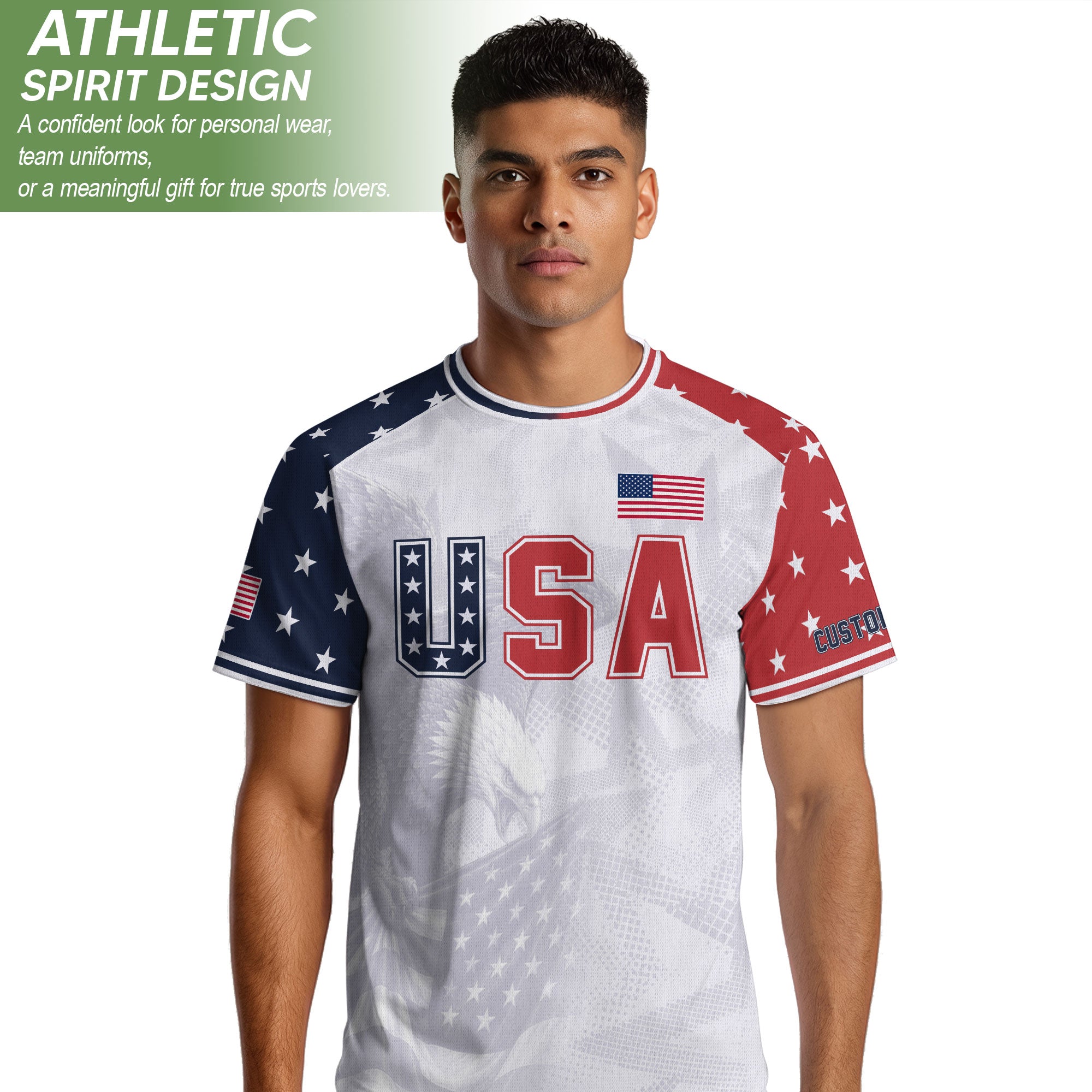 Custom USA Soccer Jersey White American Football Shirt Sports Fan Gear Name Men