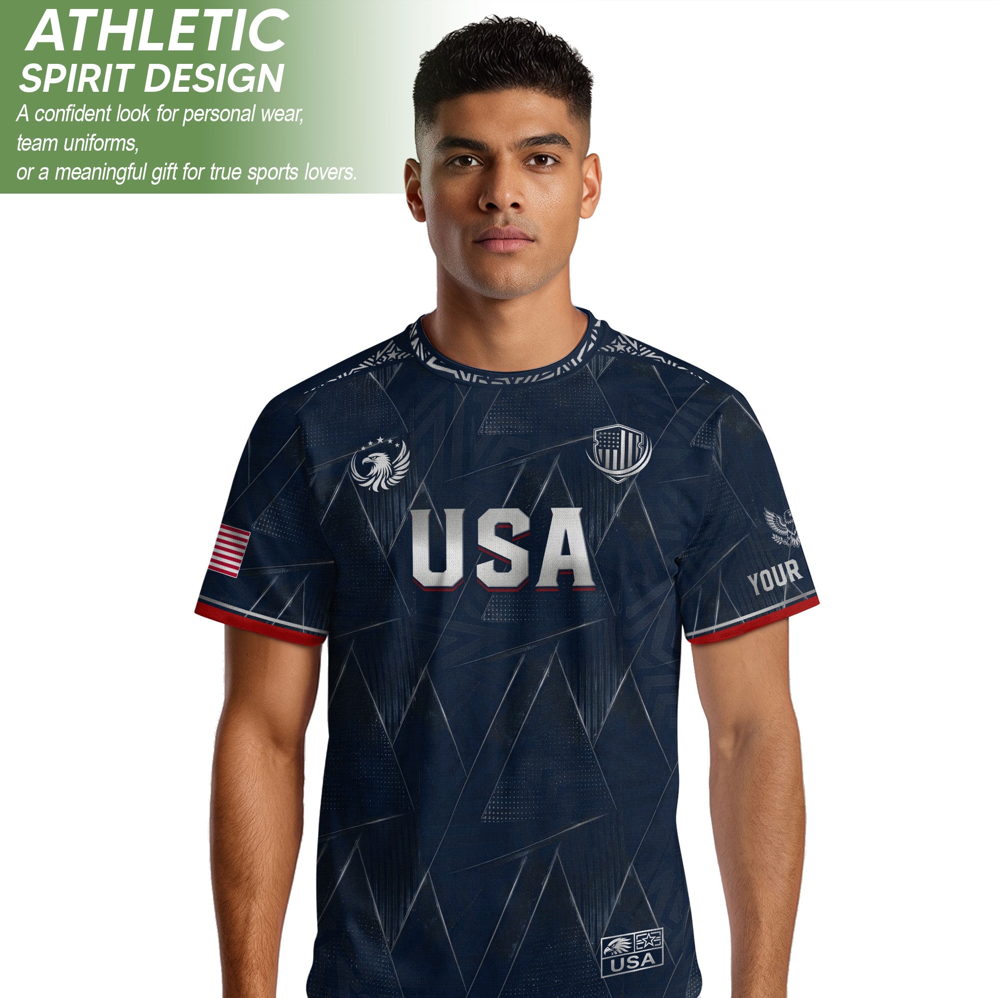 Personalized Patriotic USA Soccer Shirt Custom Adult Name Number Graphic Team Uniform