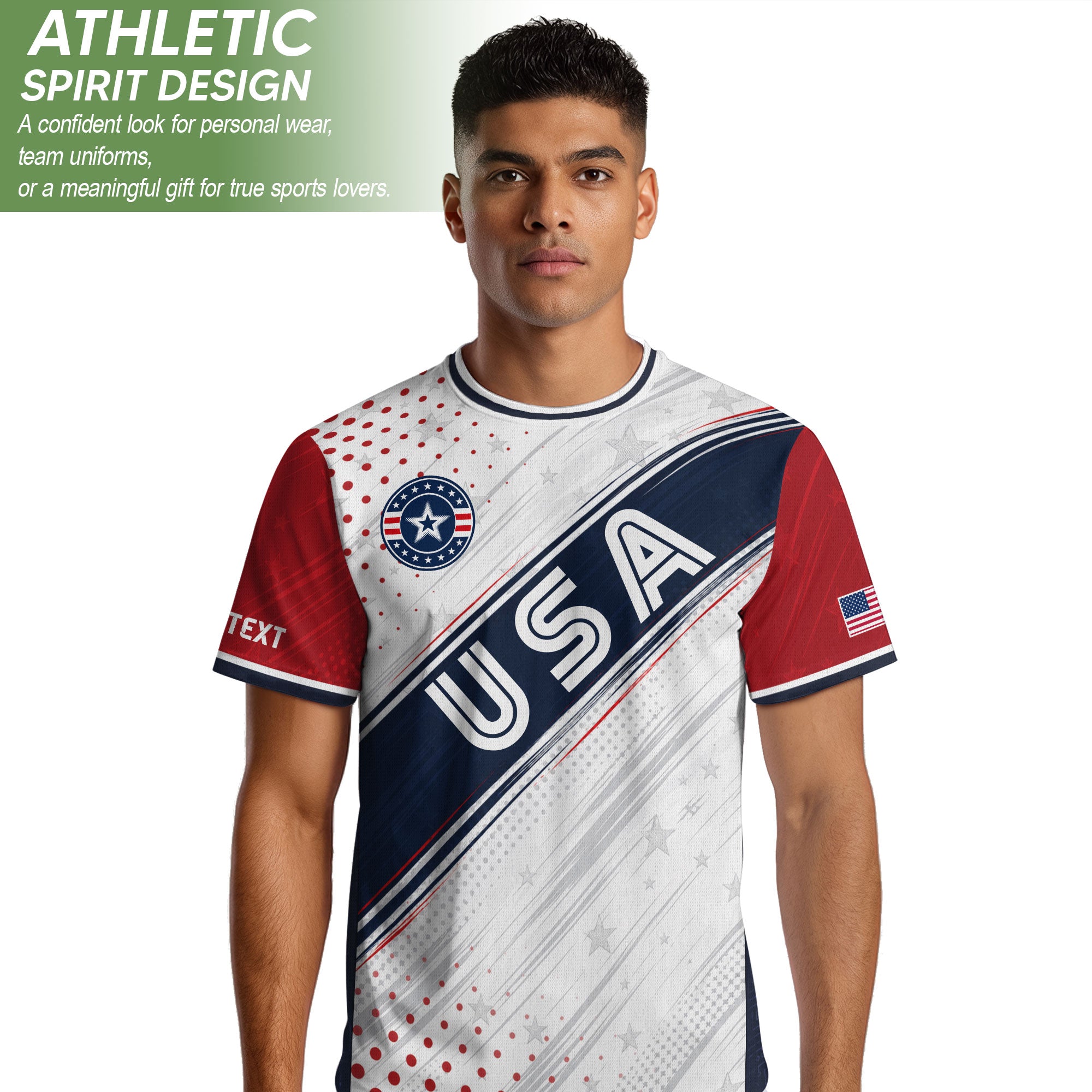 Custom Adult White Soccer Jersey - Personalized Name & Number USA Patriotic Sportswear
